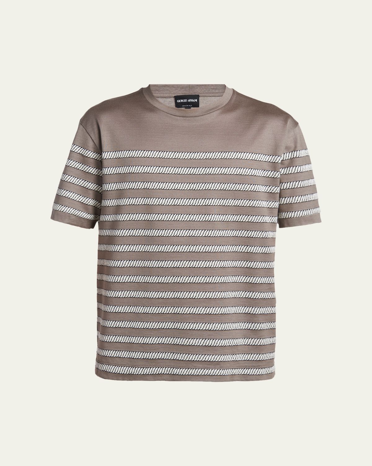 Giorgio Armani Men 's Jersey Stripe Crewneck T-Shirt