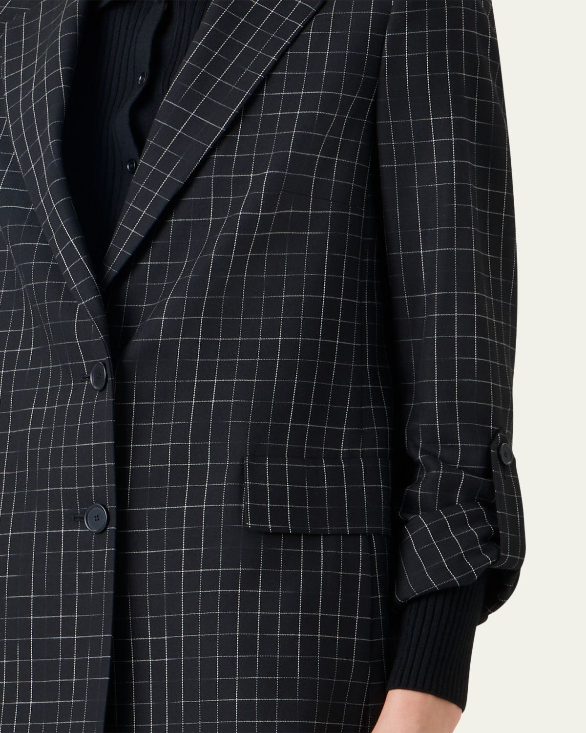 Akris punto Windowpane Check Single-Breasted Jacket | Thumbnail 5