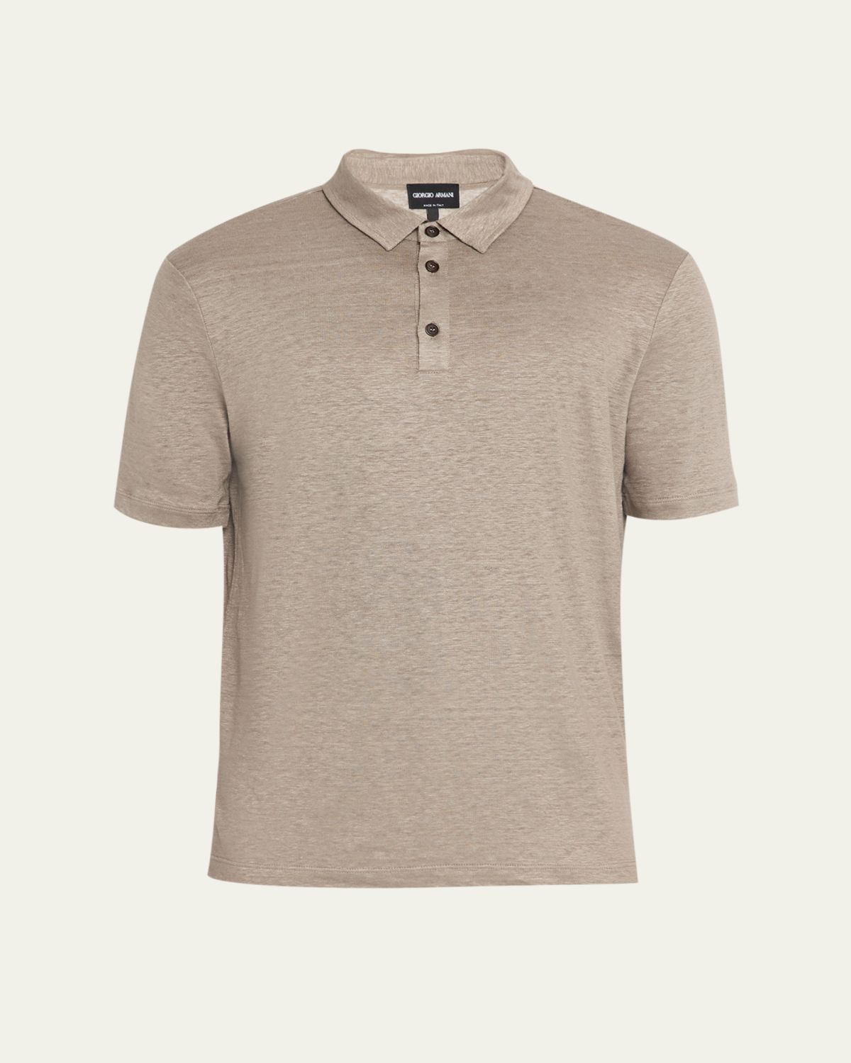 Giorgio Armani Men 's Solid Linen Polo Shirt