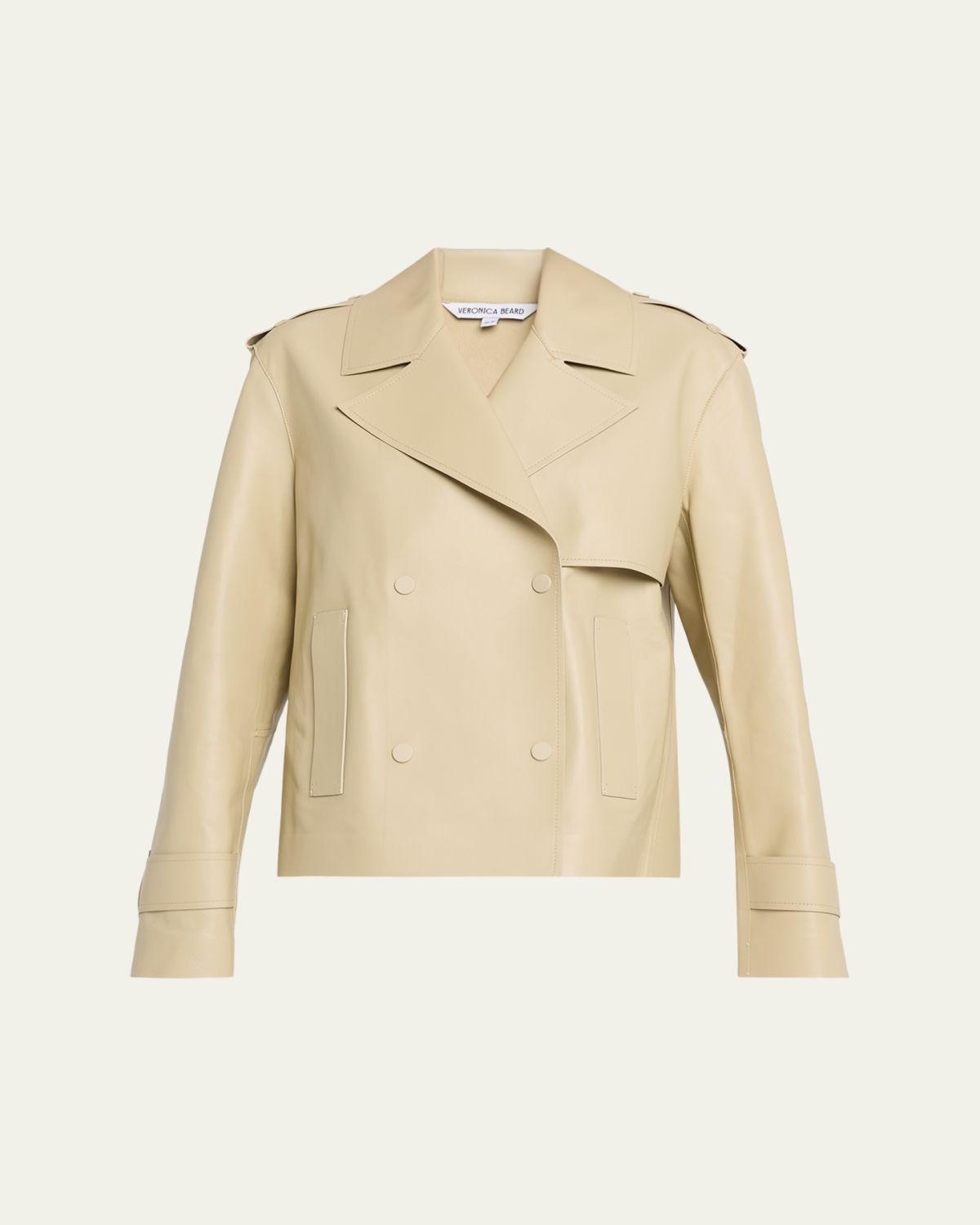 Veronica Beard Heathcliff Cropped Leather Trench Coat | Thumbnail 6 Veronica Beard Heathcliff Cropped Leather Trench Coat | Thumbnail 6