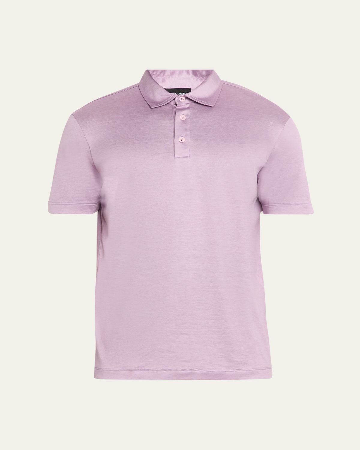 Giorgio Armani Men 's Solid Silk and Cotton Polo Shirt