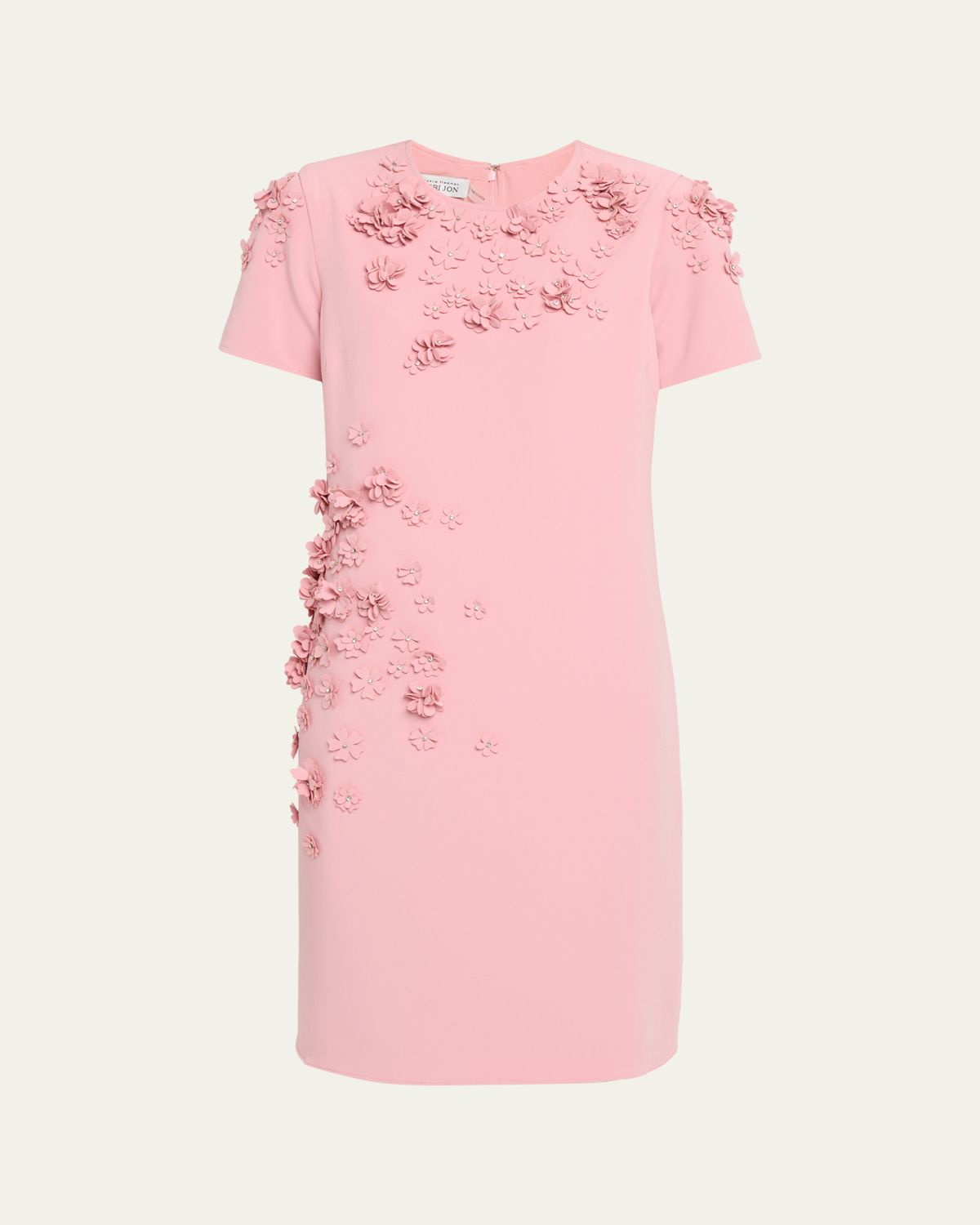 Rickie Freeman for Teri Jon Floral Applique Crepe Dress