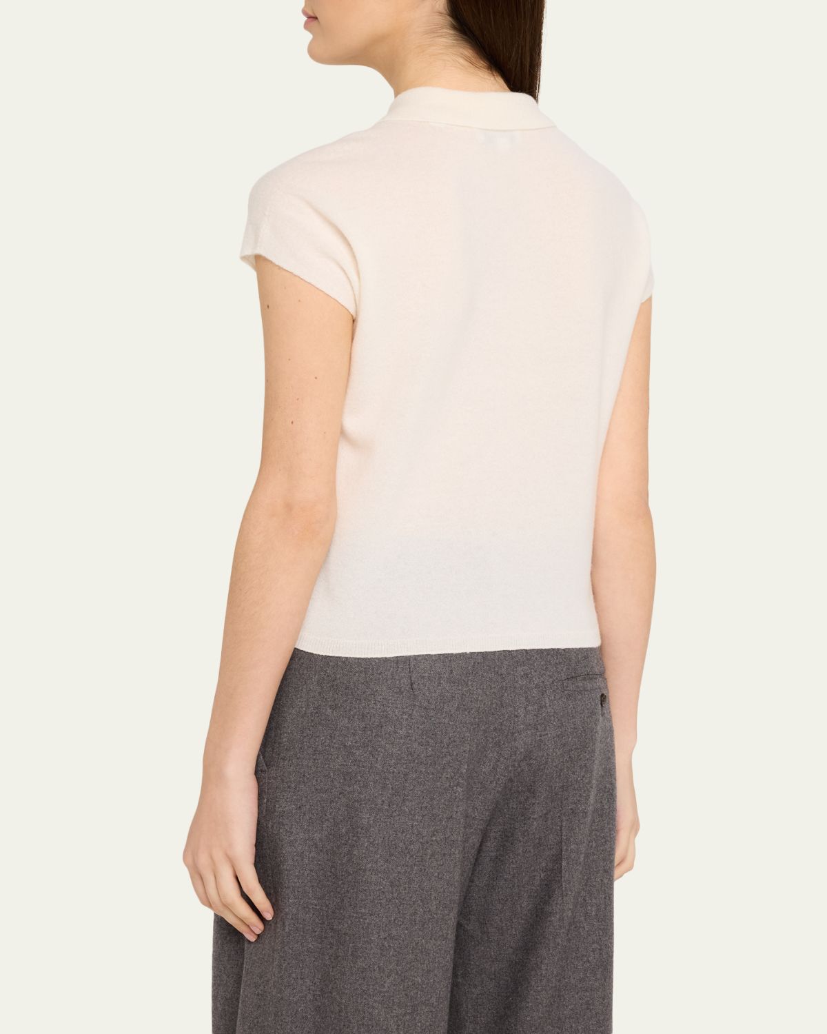 Vince Short-Sleeve Cashmere-Blend Polo Sweater | Thumbnail 3