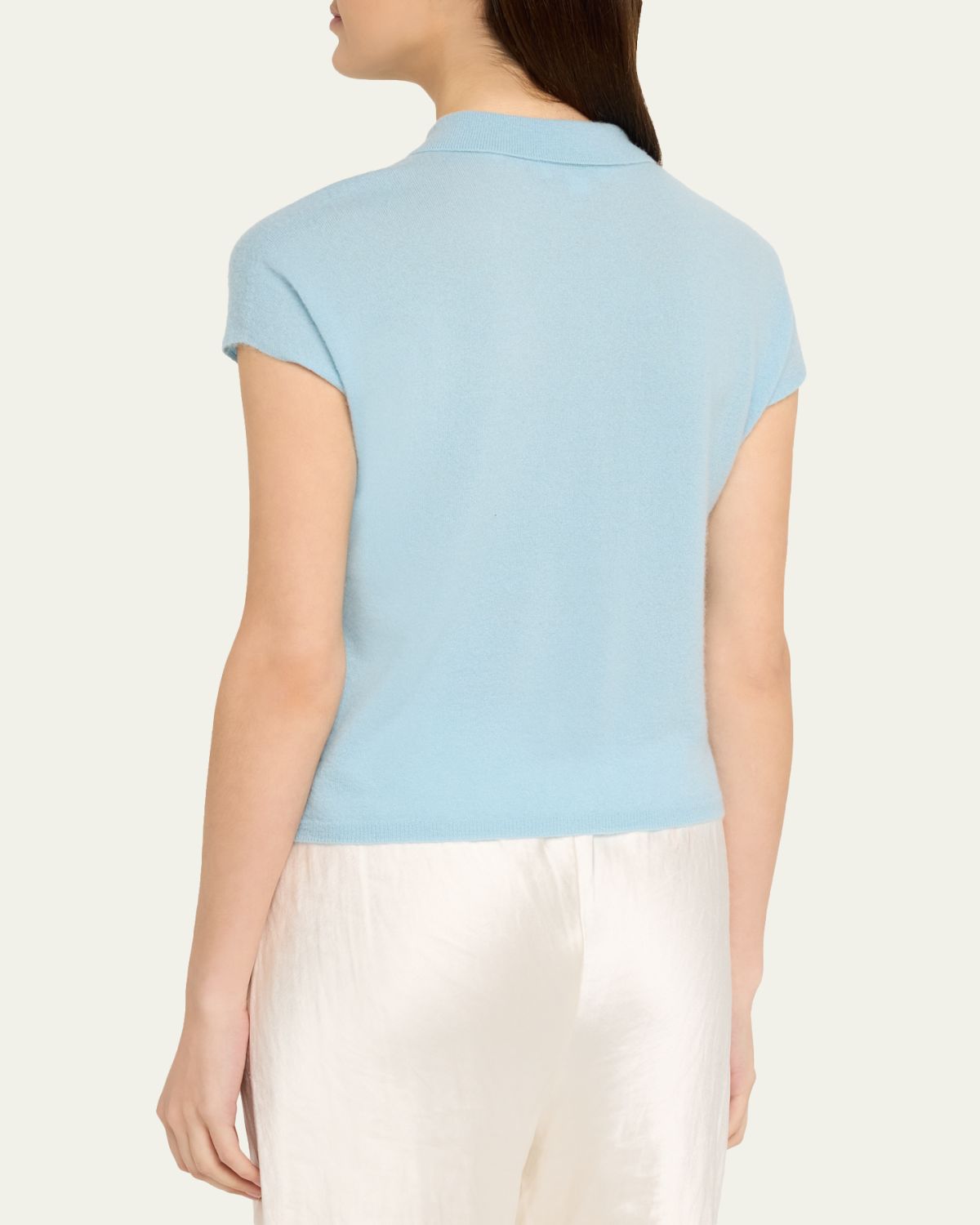 Vince Short-Sleeve Cashmere-Blend Polo Sweater | Thumbnail 7