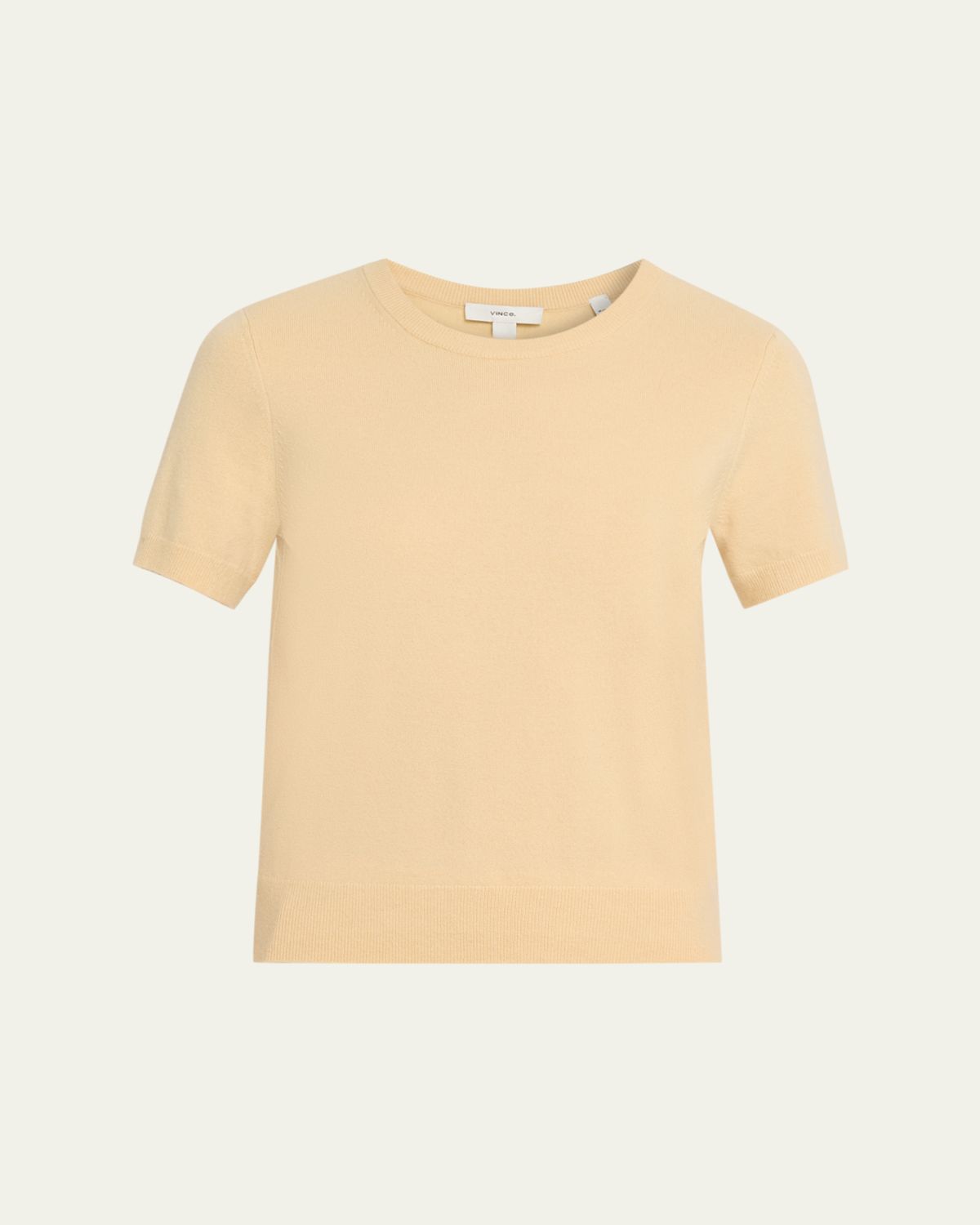 Vince Cashmere-Blend Short-Sleeve Crewneck Sweater