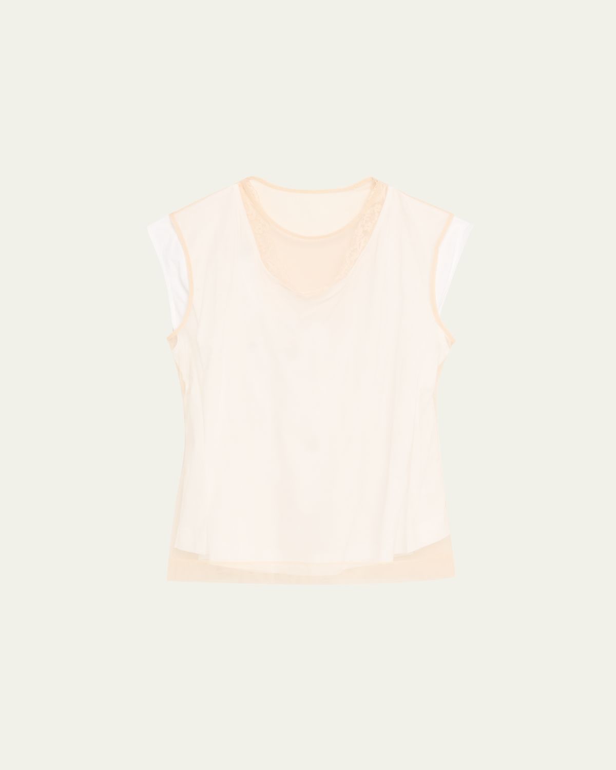 Simone Rocha Layered Liquid Cotton Cap-Sleeve Top