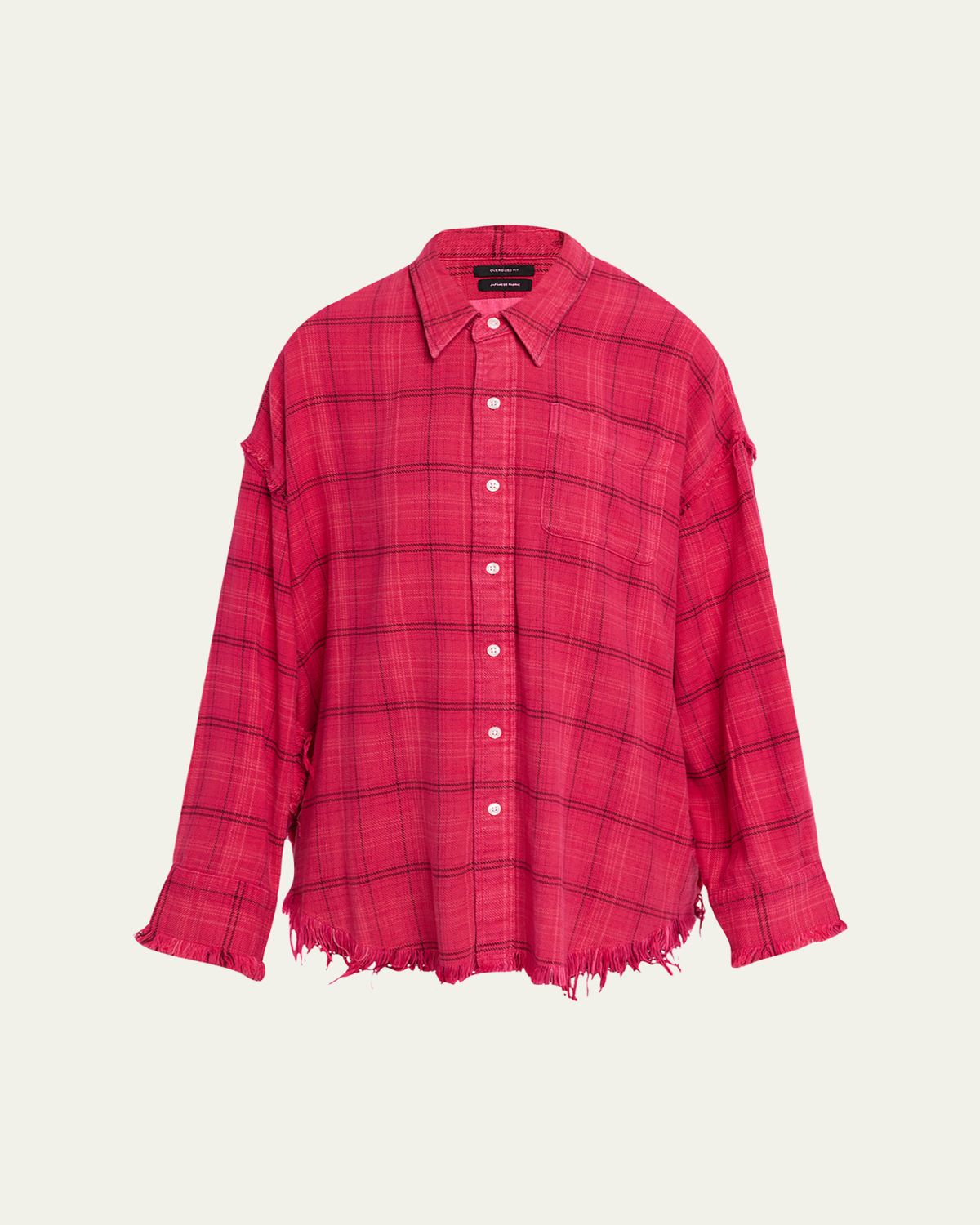 R13 Long-Sleeve Shredded Seam Shirt