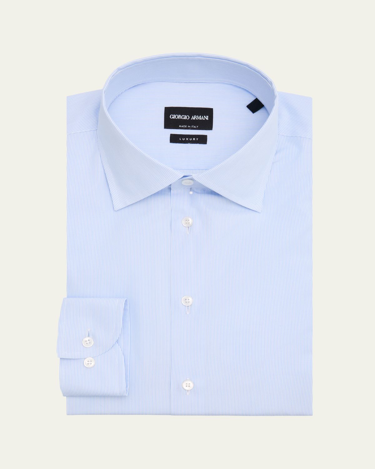 Giorgio Armani Men's Micro-Stripe Luxury Line Cotton Dress Shirt