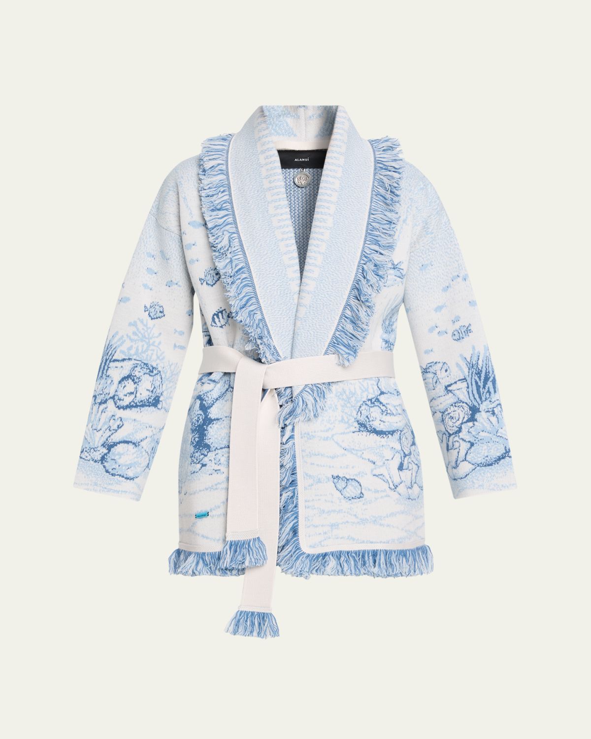 Alanui Deep In The Ocean Fringed Wrap Cardigan