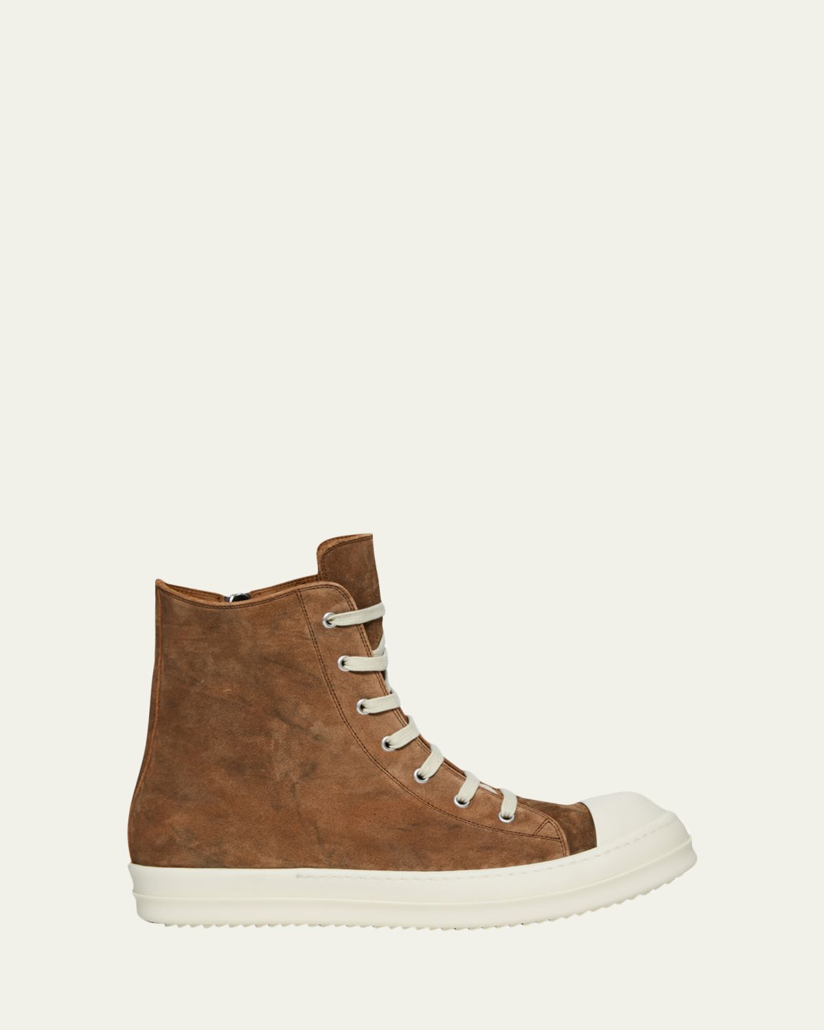 Rick Owens Temple Sumi Suede High-Top Sneakers