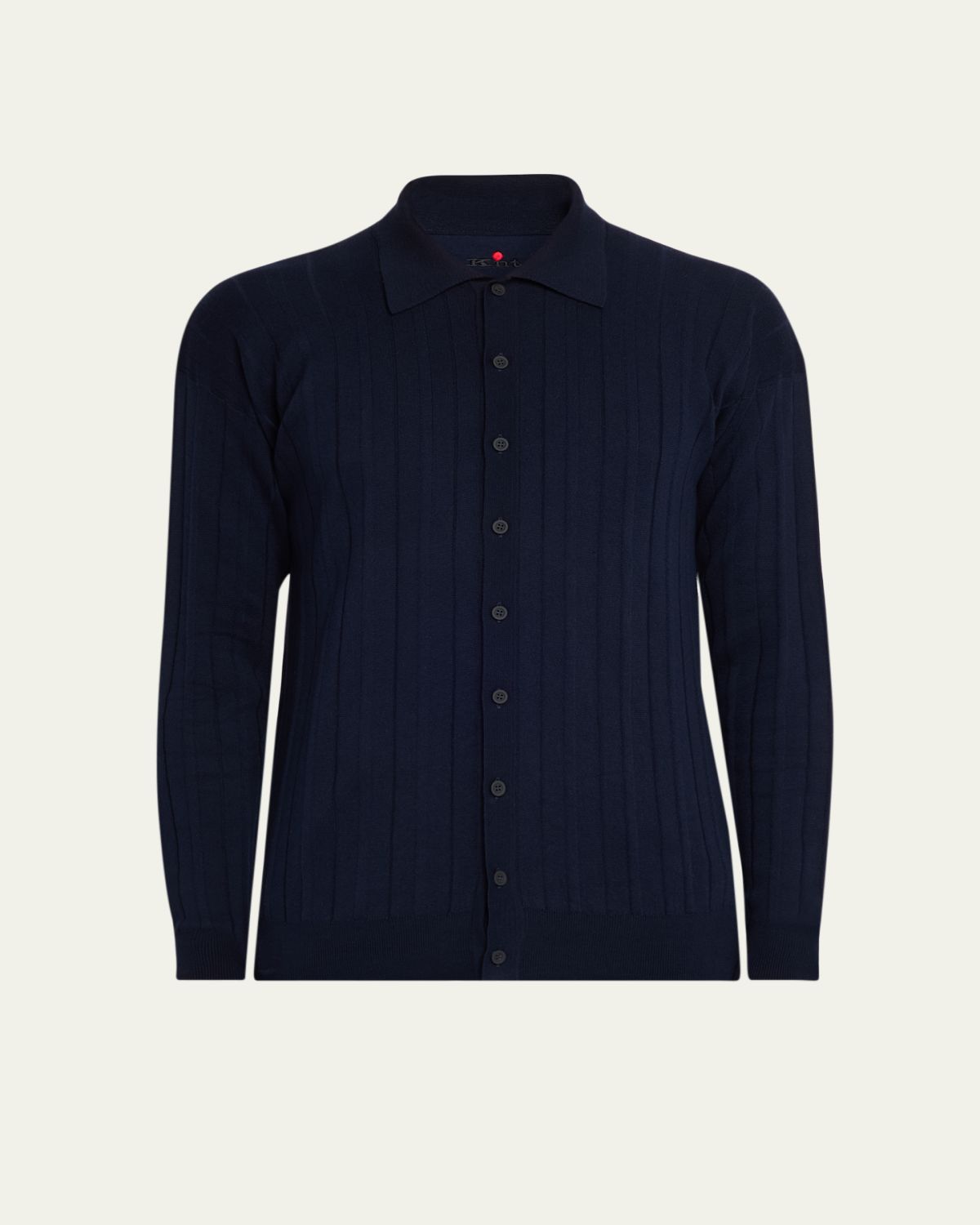 Kiton Men's Cotton & Cashmere Knit Button-Down Shirt