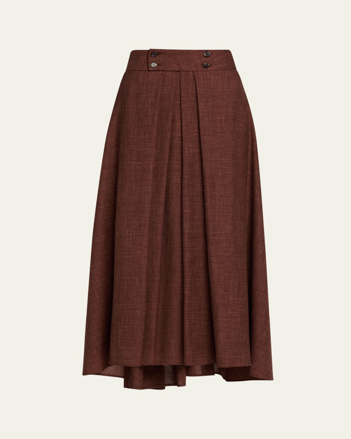 Loro Piana Petra Pleated A-Line Skirt