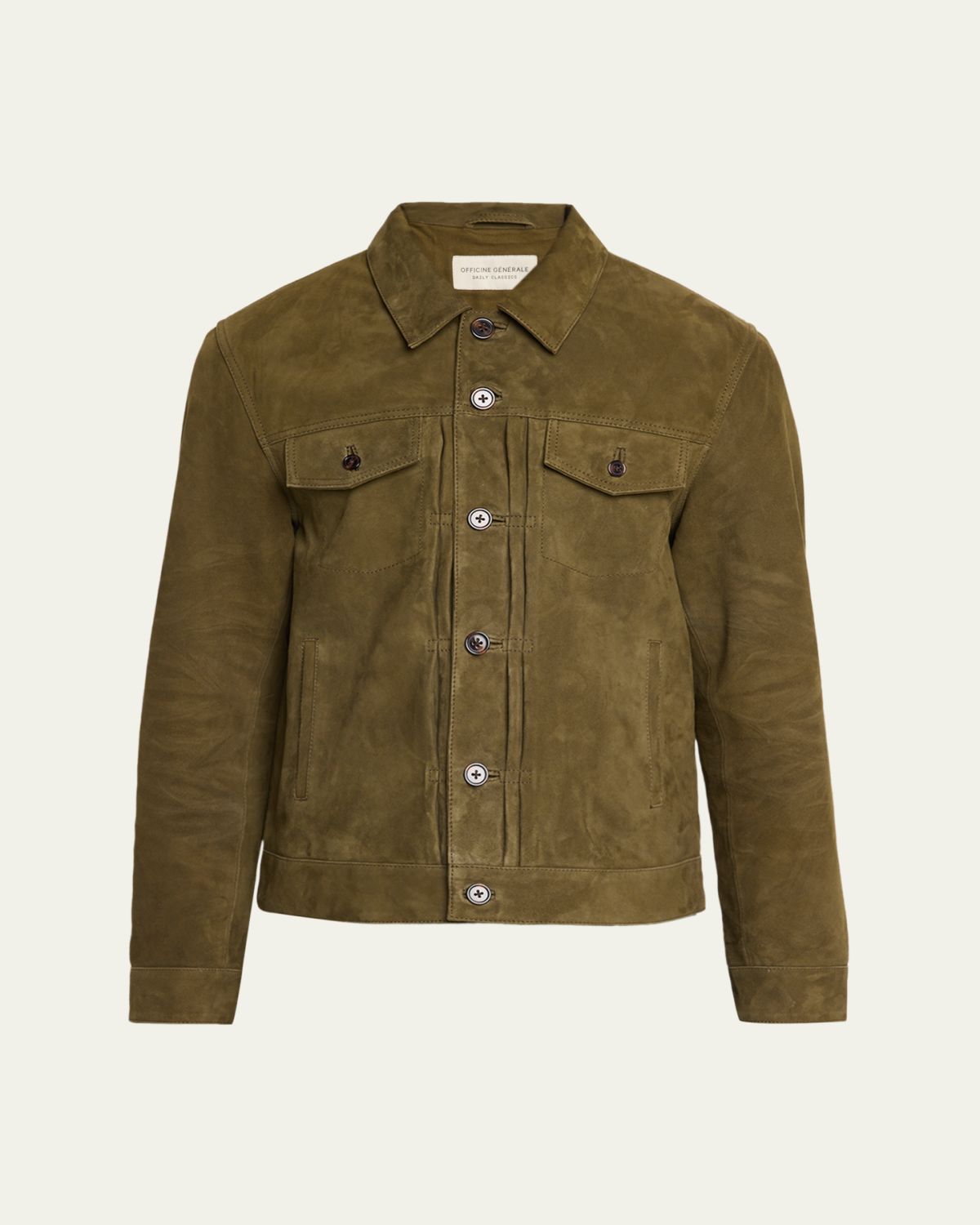 Officine Generale Men's Liam Suede Trucker Jacket | Thumbnail 6 Officine Generale Men's Liam Suede Trucker Jacket | Thumbnail 6