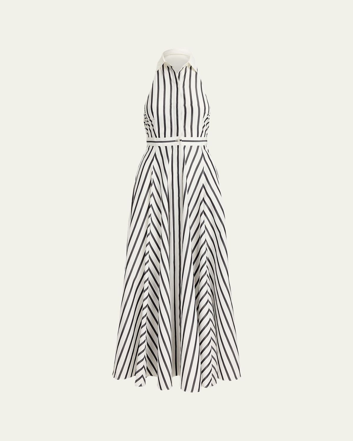 Ralph Lauren Collection Striped Cotton Halter Maxi Shirtdress