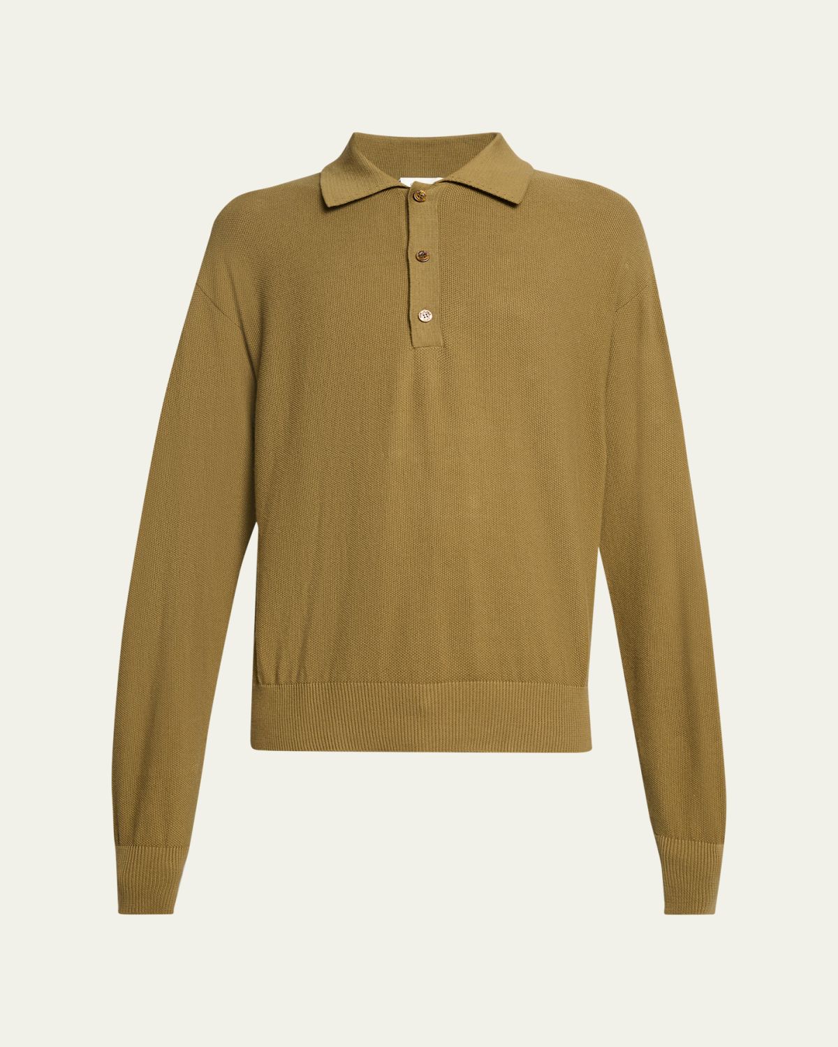 Saint Laurent Men's Cotton Knit Polo Sweater | Thumbnail 6