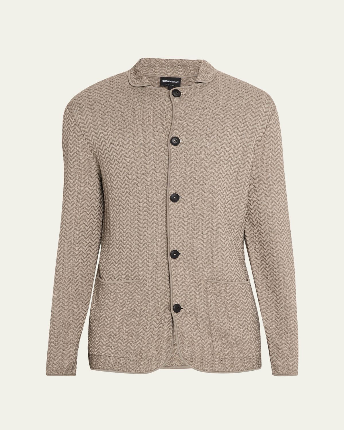 Giorgio Armani Men's Ottoman Chevron Single-Breasted Jacket