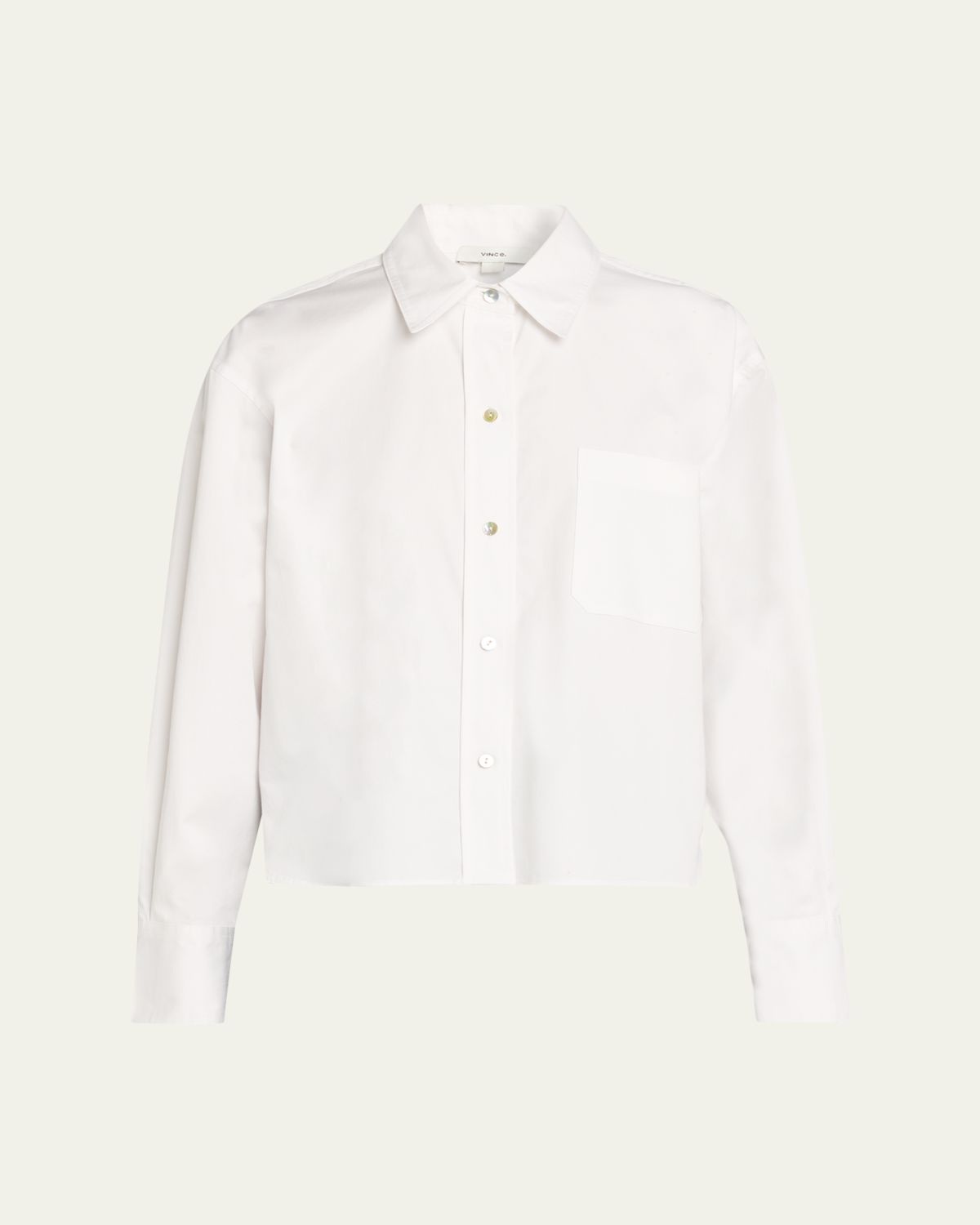 Vince Cropped Long-Sleeve Shirt
