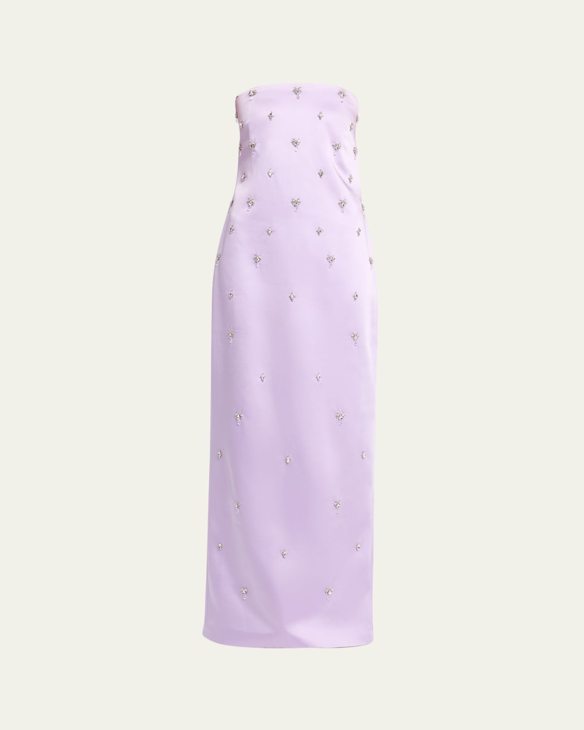 Retrofete Keziah Embellished Strapless Satin Dress