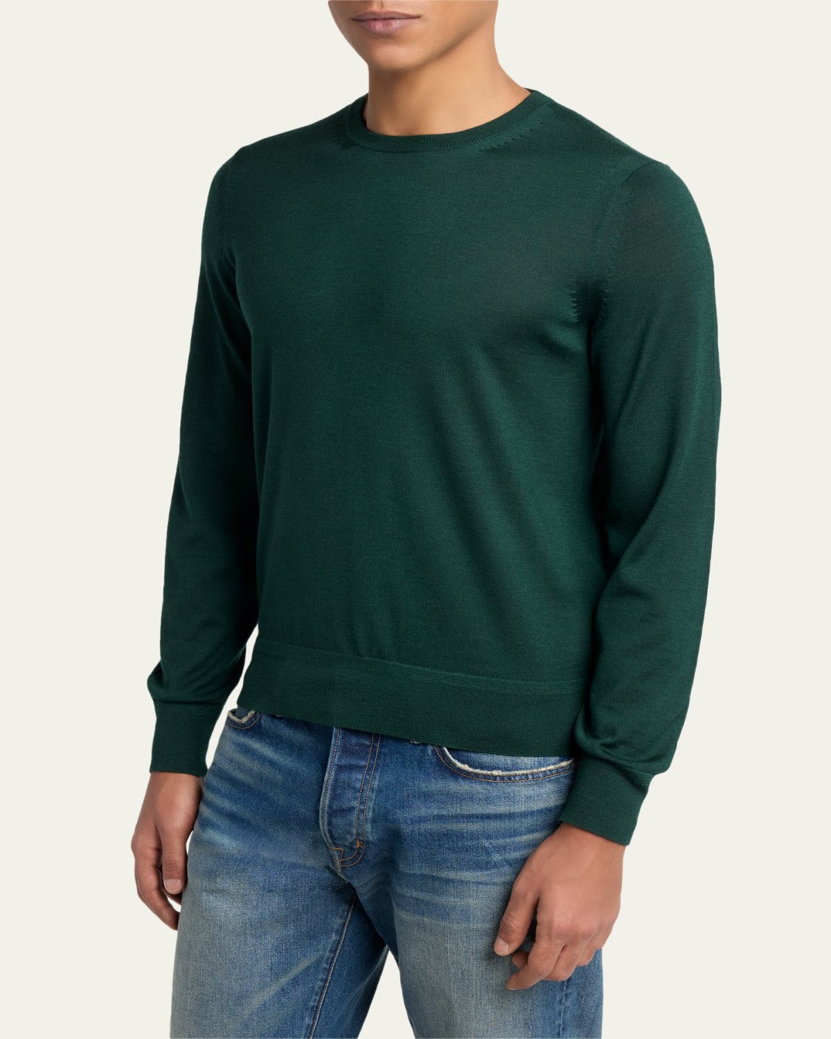 TOM FORD Men's Fine Gauge Cashmere-Blend Sweater | Thumbnail 4