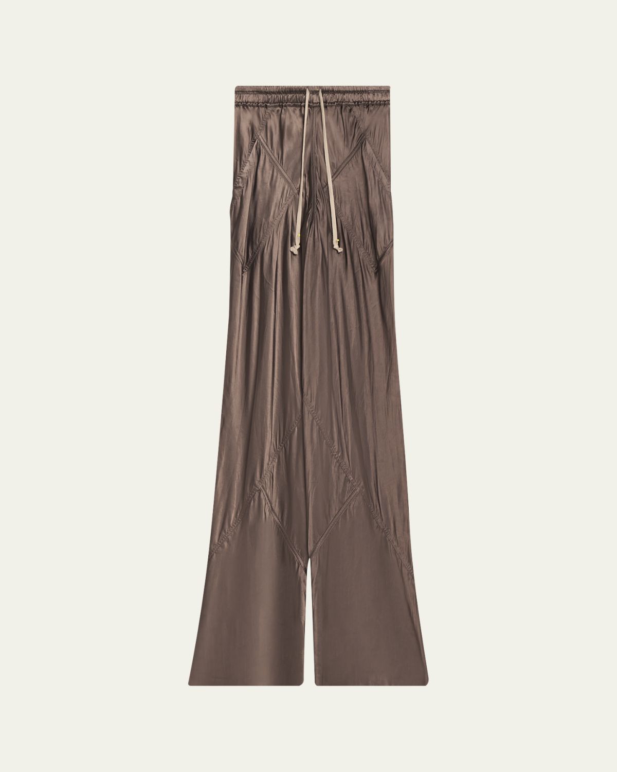 Rick Owens Drawstring Bias Satin Wide-Leg Pants