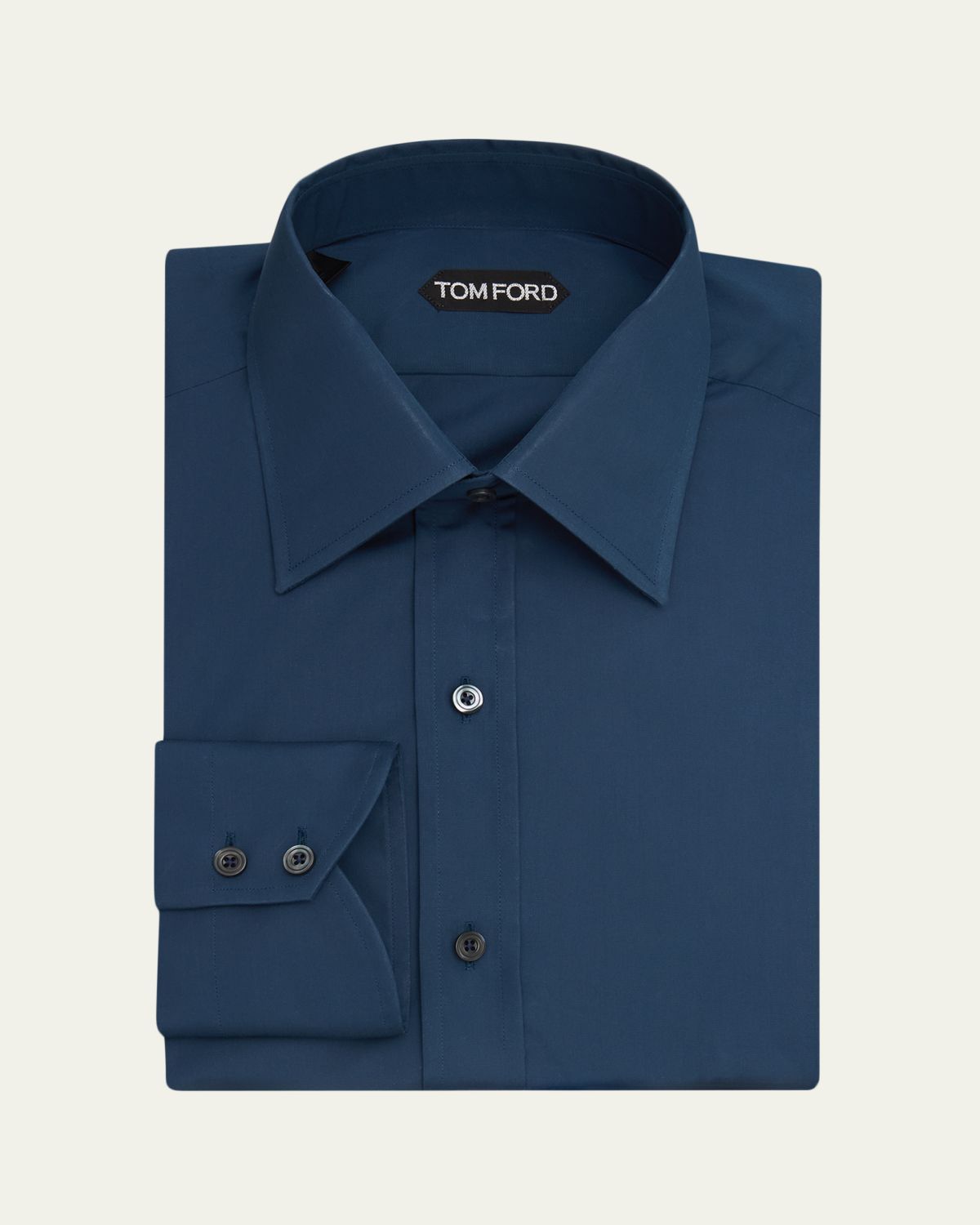 TOM FORD Men's Giza Cotton Poplin Solid Dress Shirt | Thumbnail 3 TOM FORD Men's Giza Cotton Poplin Solid Dress Shirt | Thumbnail 3