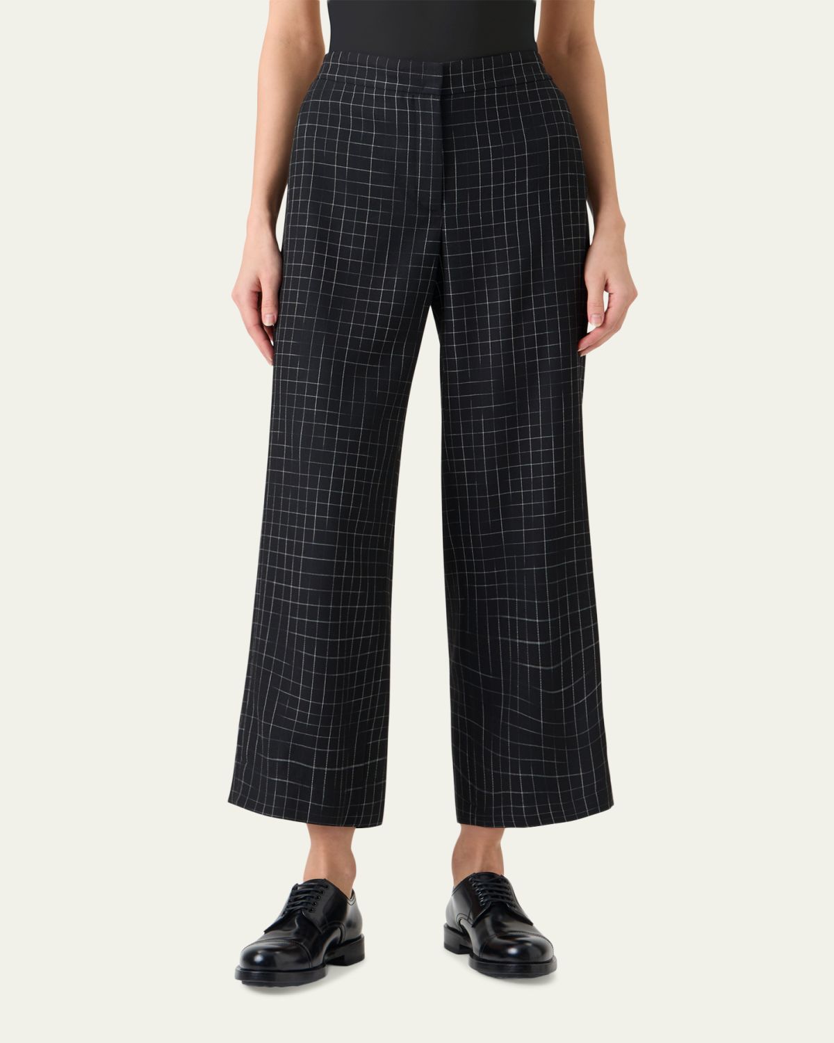Akris punto High-Rise Check Straight-Leg Ankle Pants | Thumbnail 3 Akris punto High-Rise Check Straight-Leg Ankle Pants | Thumbnail 3