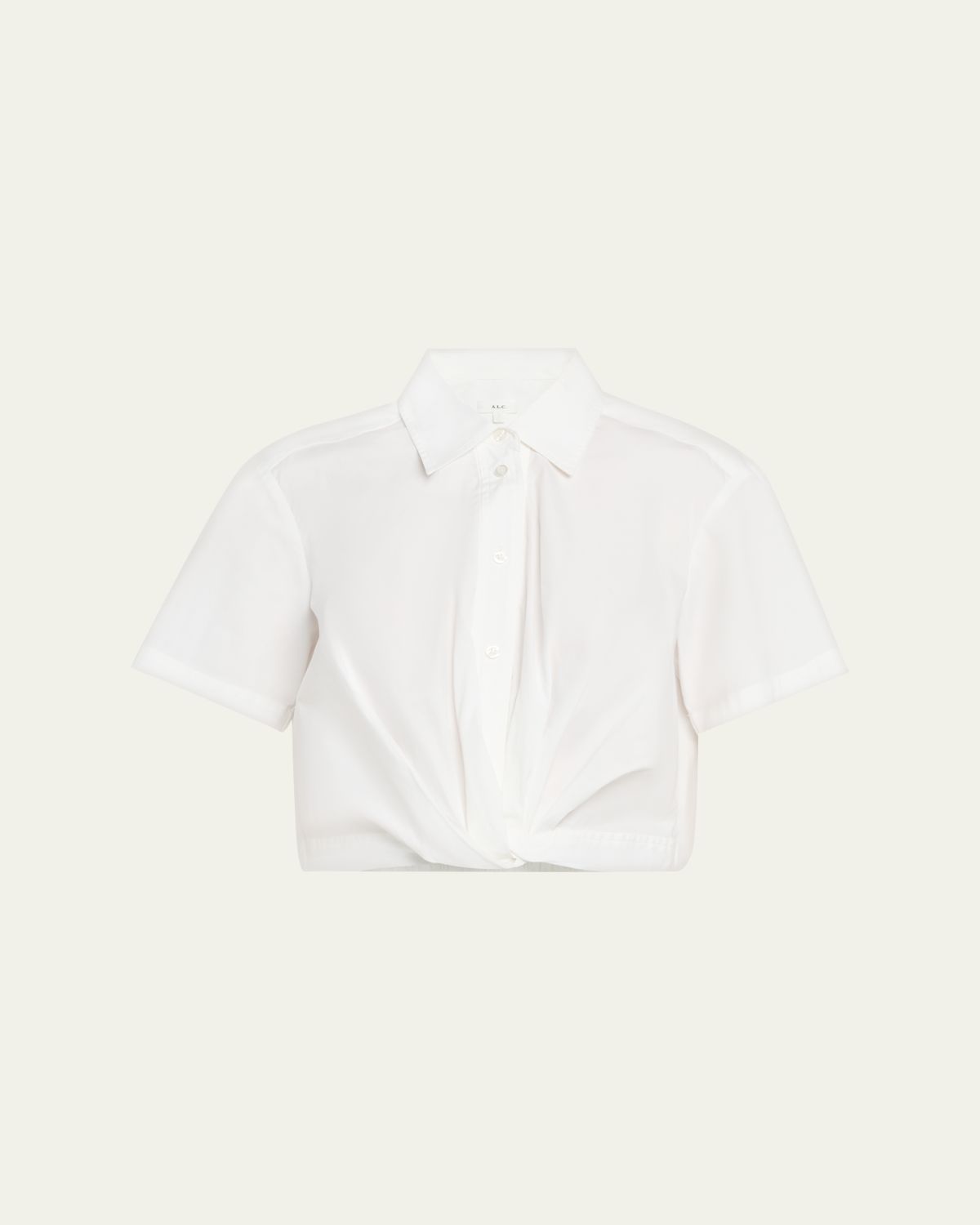 A.L.C. Lily Cropped Twist-Front Poplin Shirt