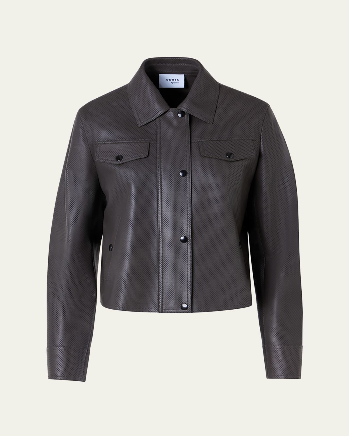 Akris punto Perforated Leather Short Jacket | Thumbnail 6 Akris punto Perforated Leather Short Jacket | Thumbnail 6