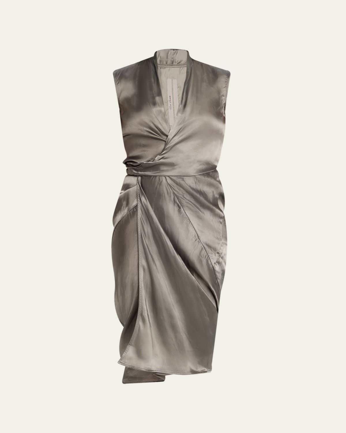 Rick Owens Sleeveless Satin Wrap Dress