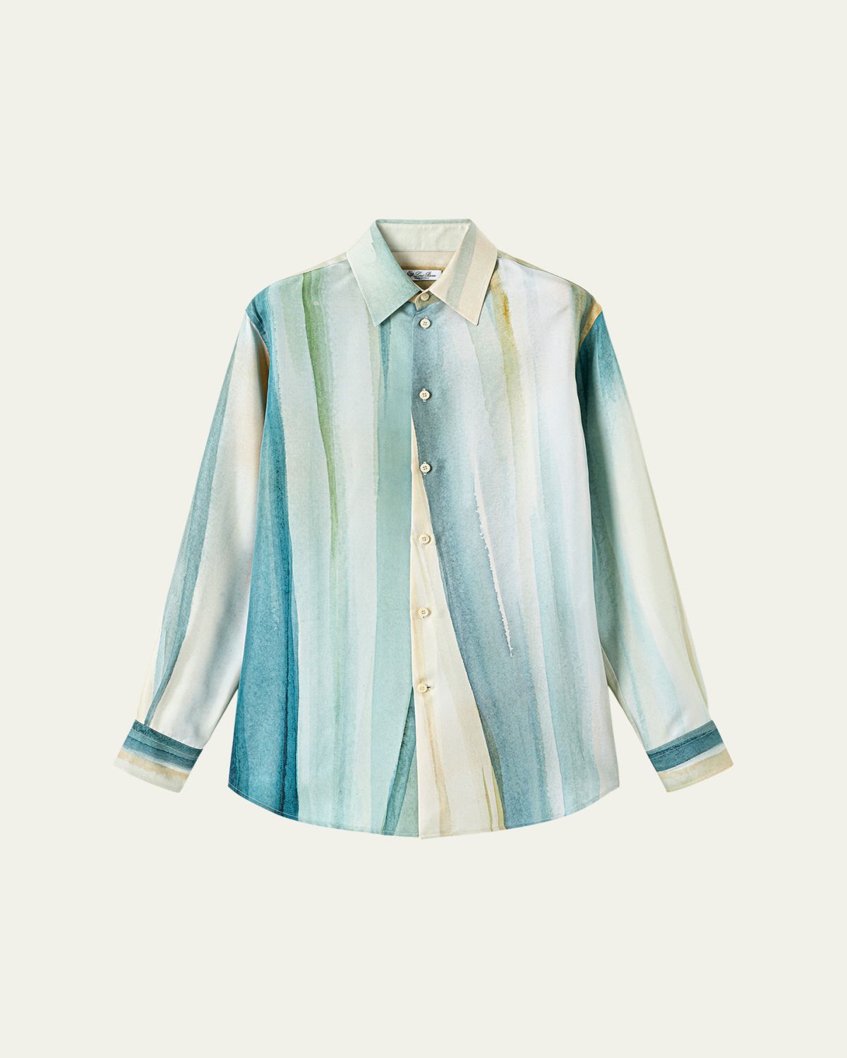 Loro Piana Thea Abstract-Print Silk Button-Down Shirt
