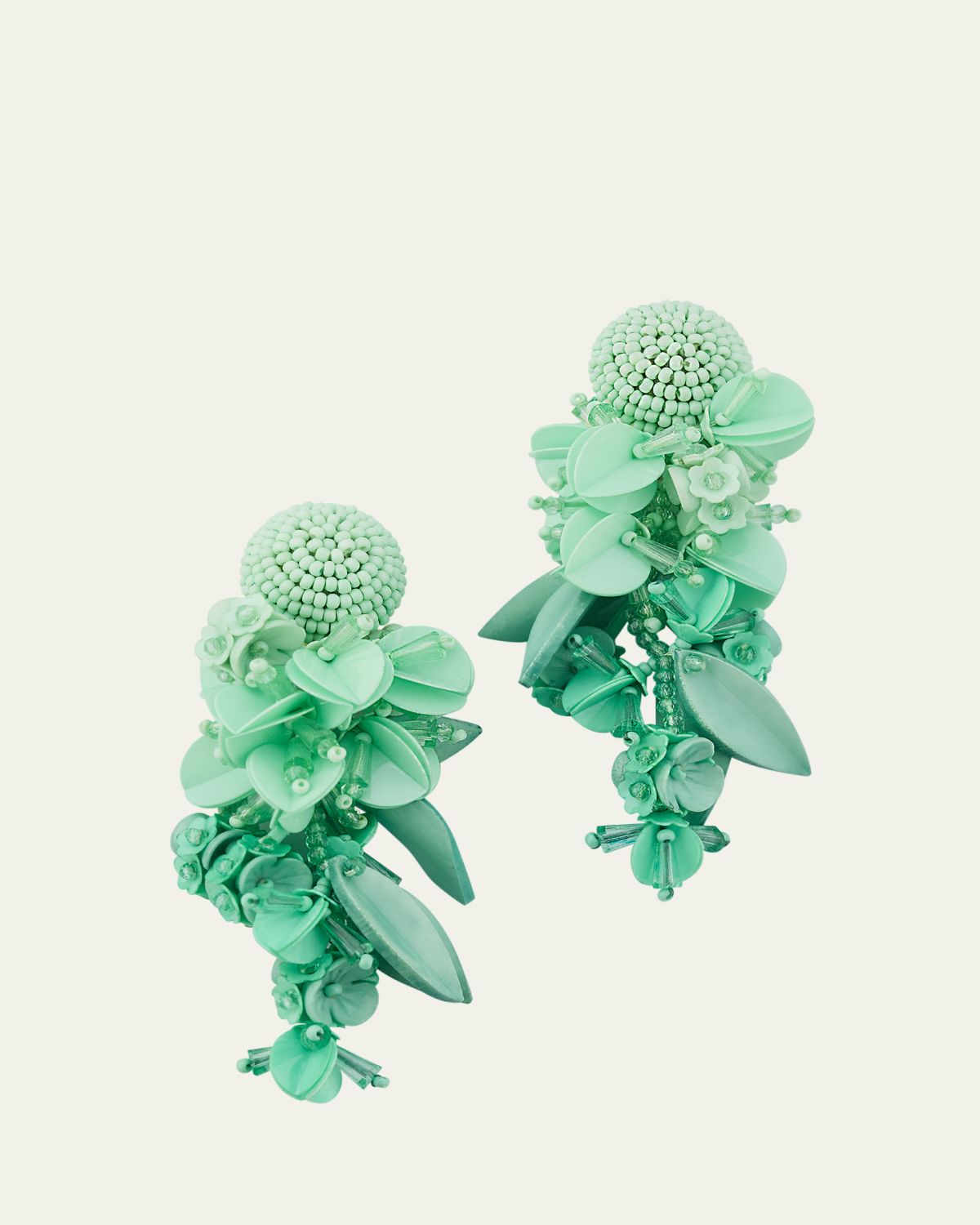 Oscar de la Renta Beaded Chandelier Earrings