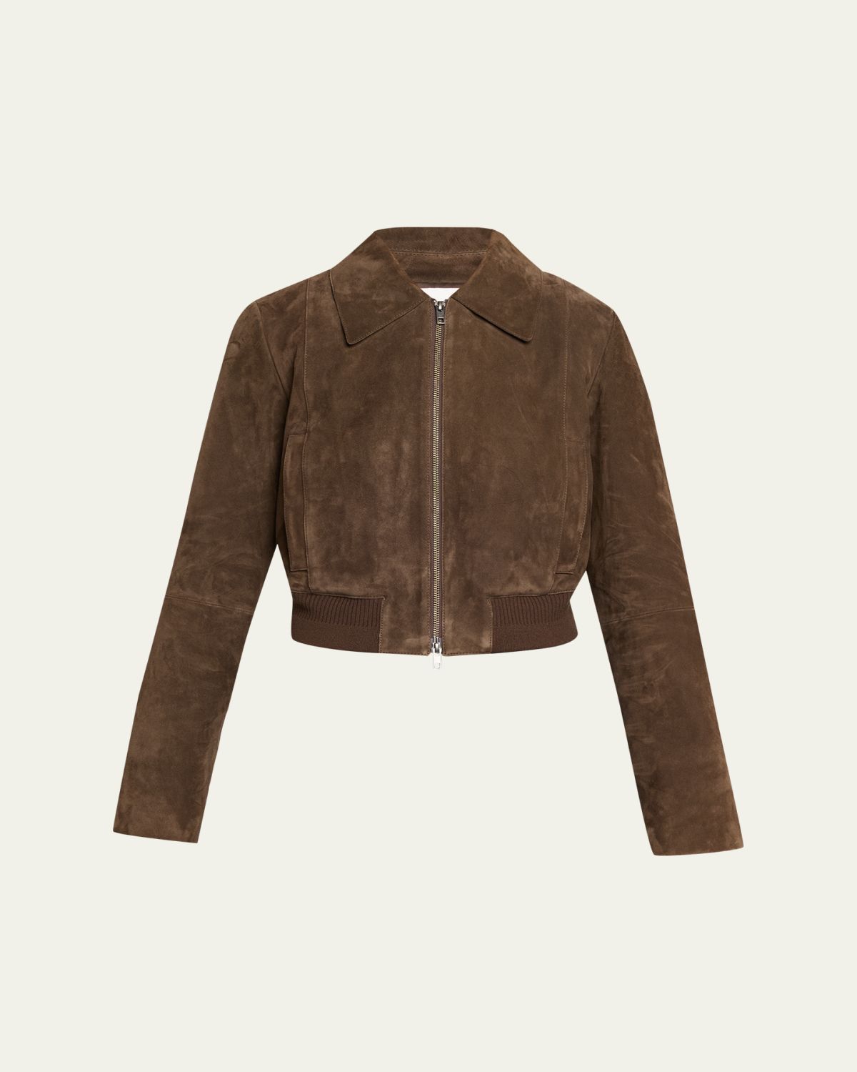 Vince Shrunken Suede Bomber Jacket