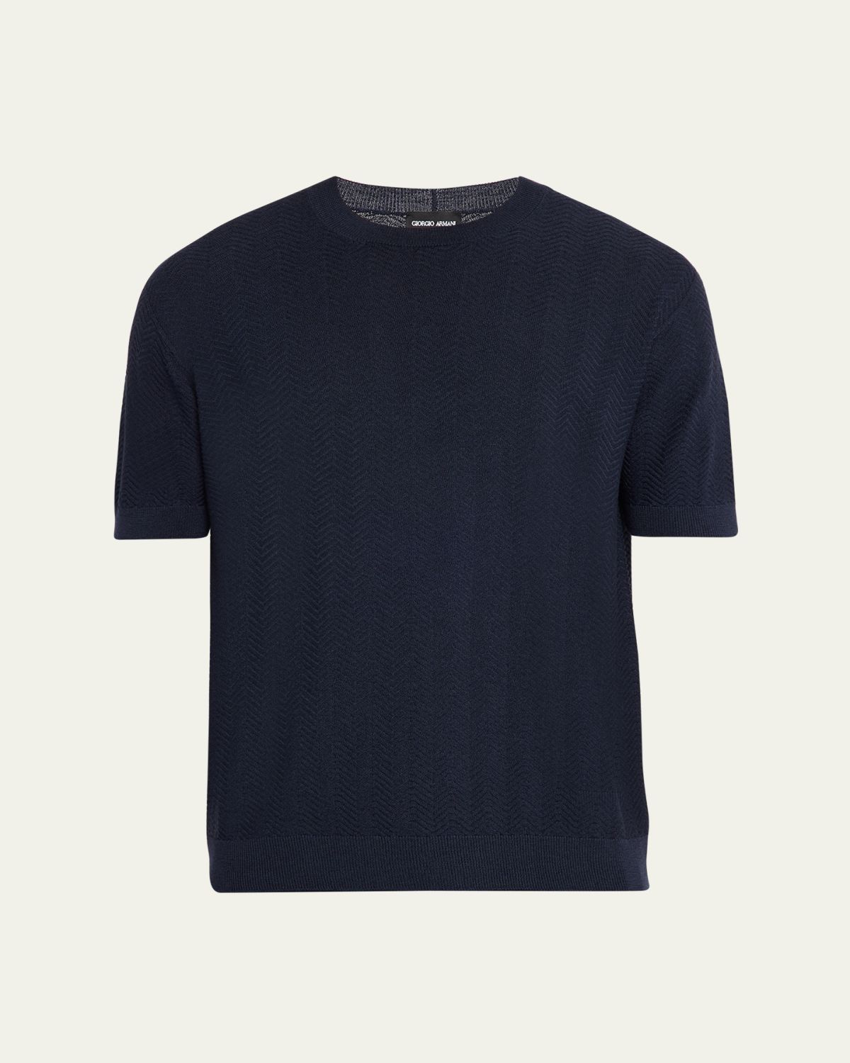 Giorgio Armani Chevron Silk-Cotton T-Shirt