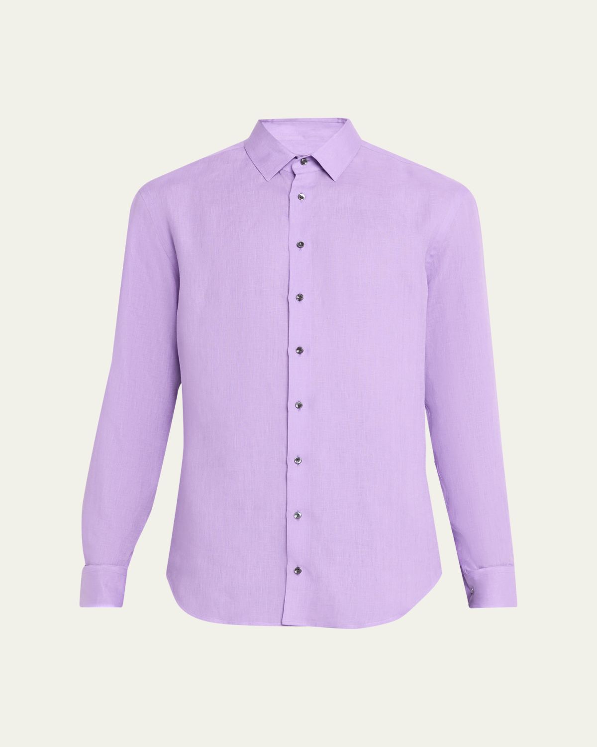 Giorgio Armani Men 's Solid Linen Classic-Fit Sport Shirt