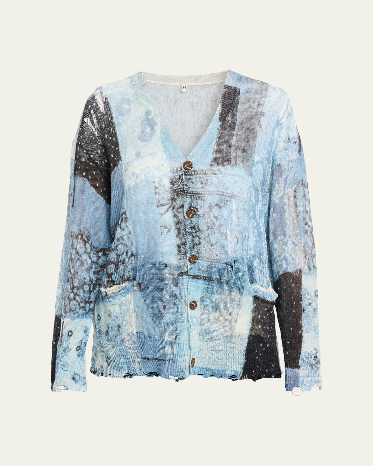R13 Printed Boyfriend Cardigan