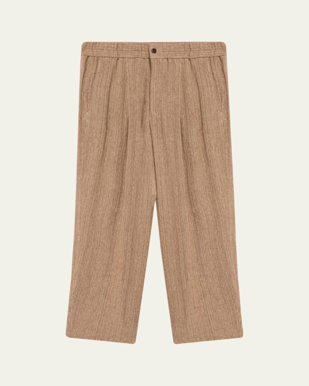 Giorgio Armani Men's Mouline Linen Jacquard Single-Pleat Trousers