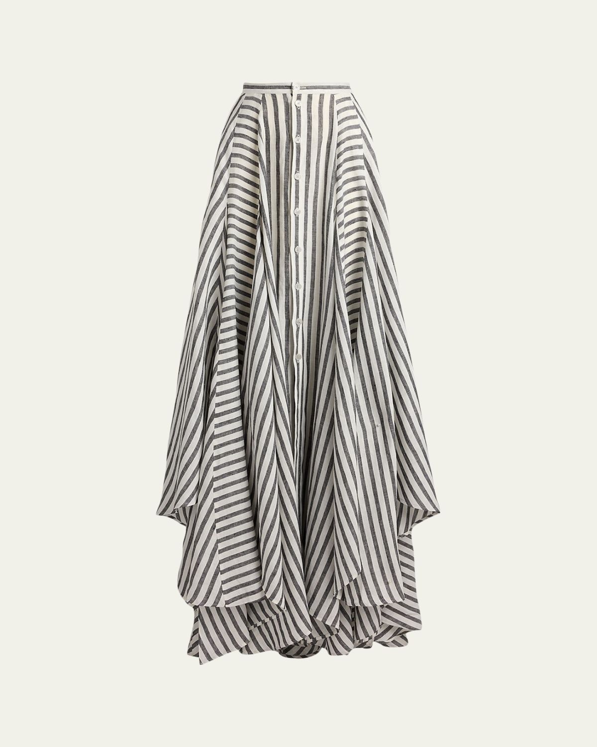 Ralph Lauren Collection Shamus Striped Linen Maxi Skirt