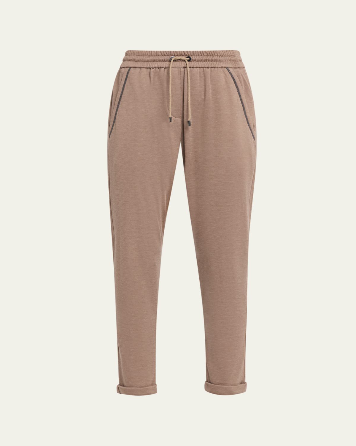 Brunello Cucinelli Monili-Trim Slim-Leg Ankle Drawstring Sport Pants | Thumbnail 10 Brunello Cucinelli Monili-Trim Slim-Leg Ankle Drawstring Sport Pants | Thumbnail 10