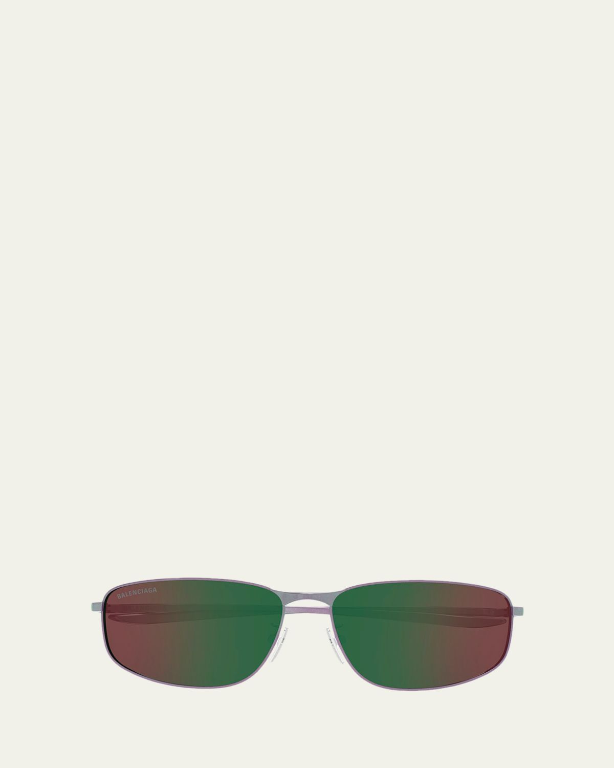 Balenciaga Men's BB0494SA-005 Metal and Nylon Rectangle Sunglasses