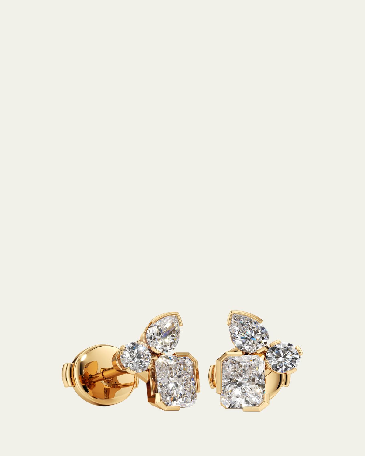 Unsaid Meta Lab-Grown Diamond Cluster Stud Earrings in 18K Yellow Gold | Thumbnail 4 Unsaid Meta Lab-Grown Diamond Cluster Stud Earrings in 18K Yellow Gold | Thumbnail 4
