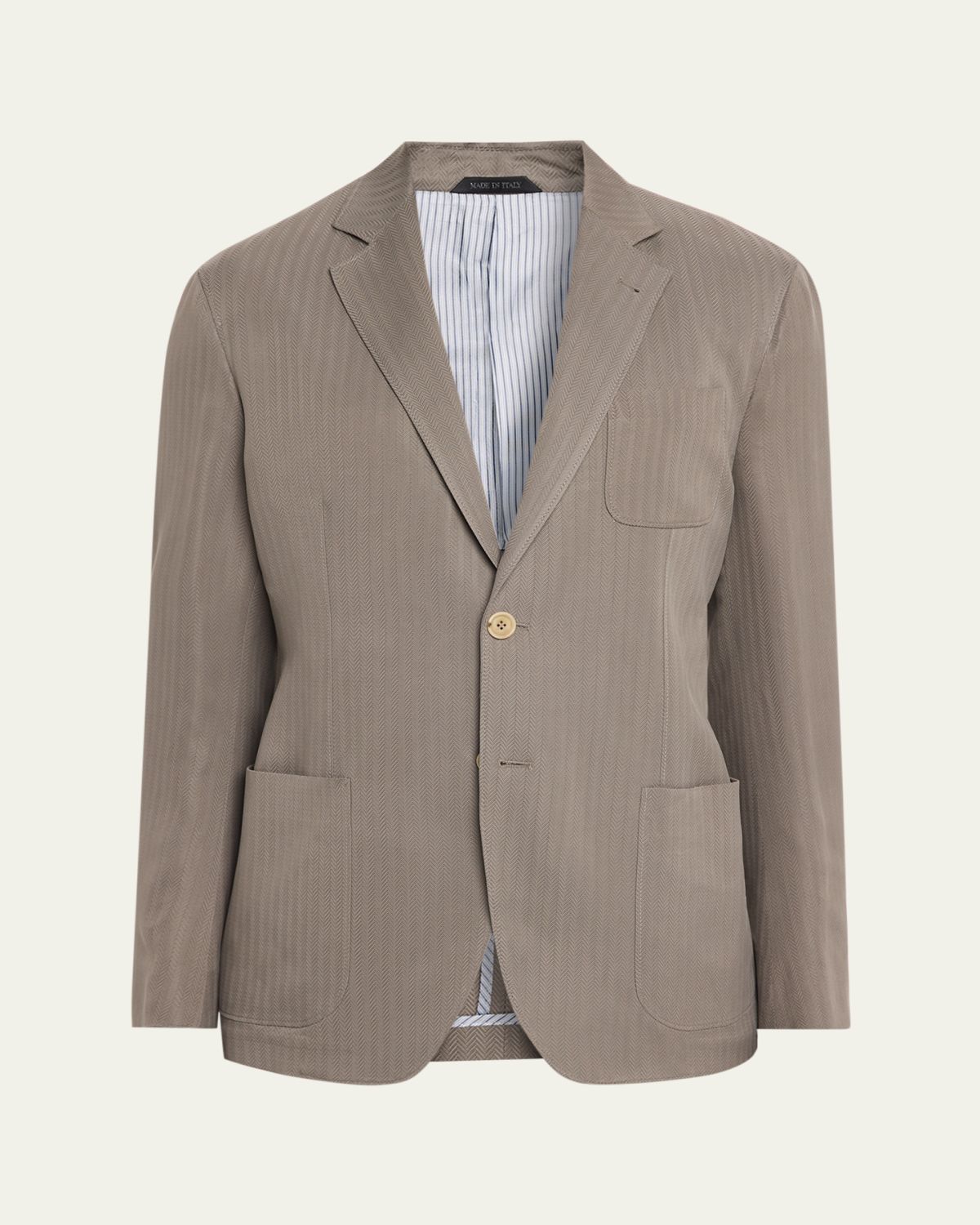 Giorgio Armani Men 's Chevron Cupro Patch-Pocket Blazer