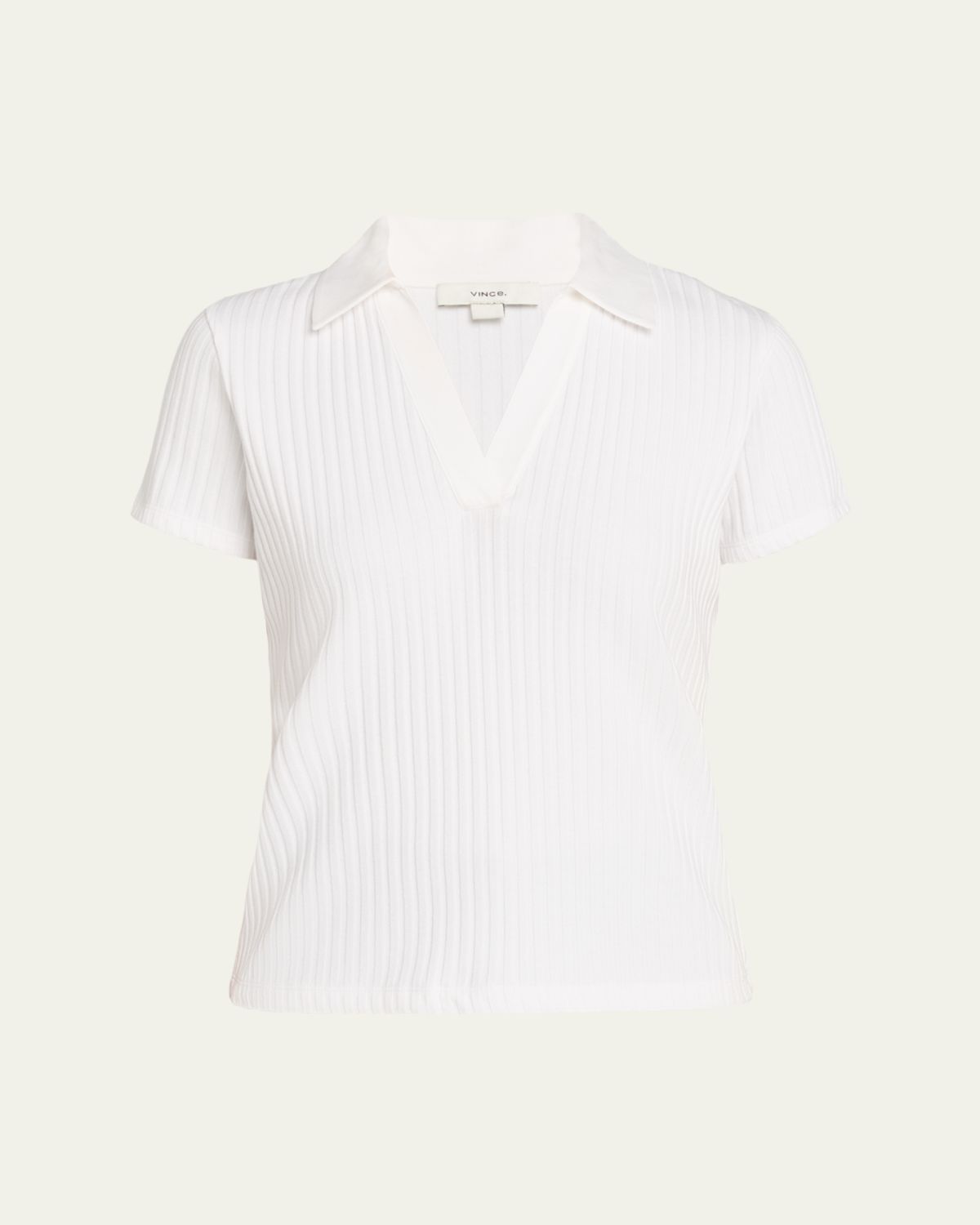 Vince Ribbed Cotton-Blend Polo Shirt