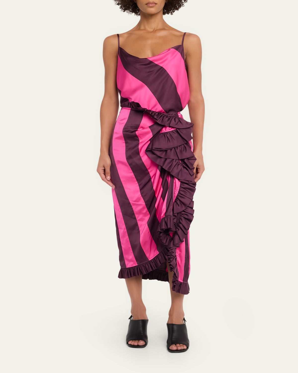 Dries Van Noten Sina Paneled Satin Ruffle Midi Skirt | Thumbnail 2 Dries Van Noten Sina Paneled Satin Ruffle Midi Skirt | Thumbnail 2