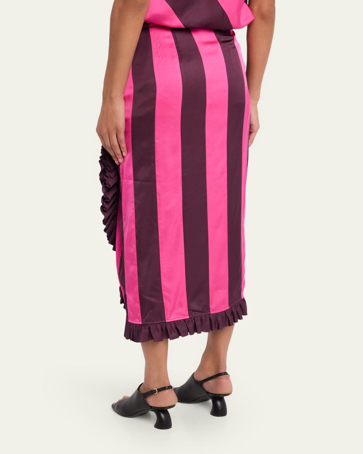 Dries Van Noten Sina Paneled Satin Ruffle Midi Skirt | Thumbnail 3 Dries Van Noten Sina Paneled Satin Ruffle Midi Skirt | Thumbnail 3