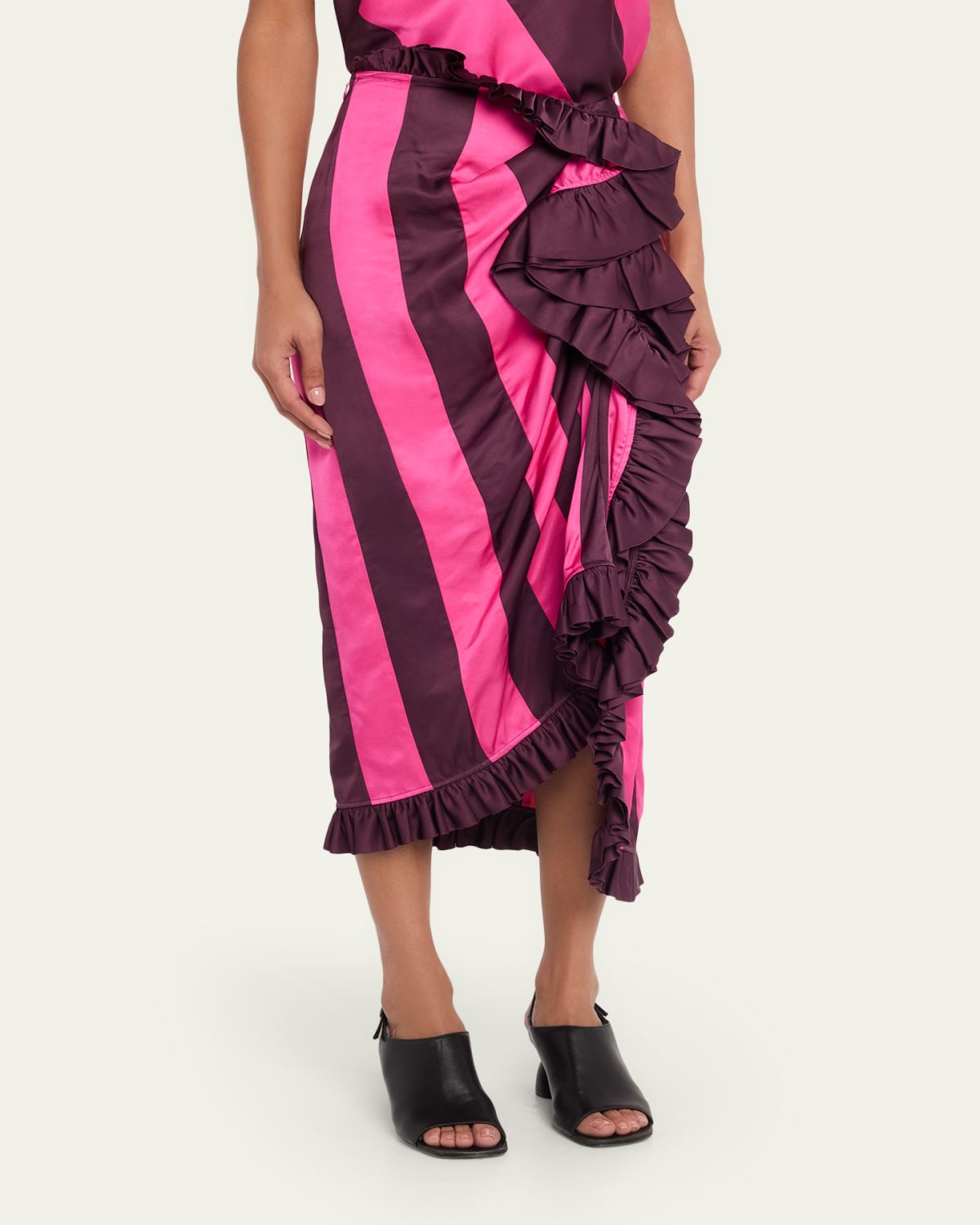 Dries Van Noten Sina Paneled Satin Ruffle Midi Skirt | Thumbnail 4 Dries Van Noten Sina Paneled Satin Ruffle Midi Skirt | Thumbnail 4