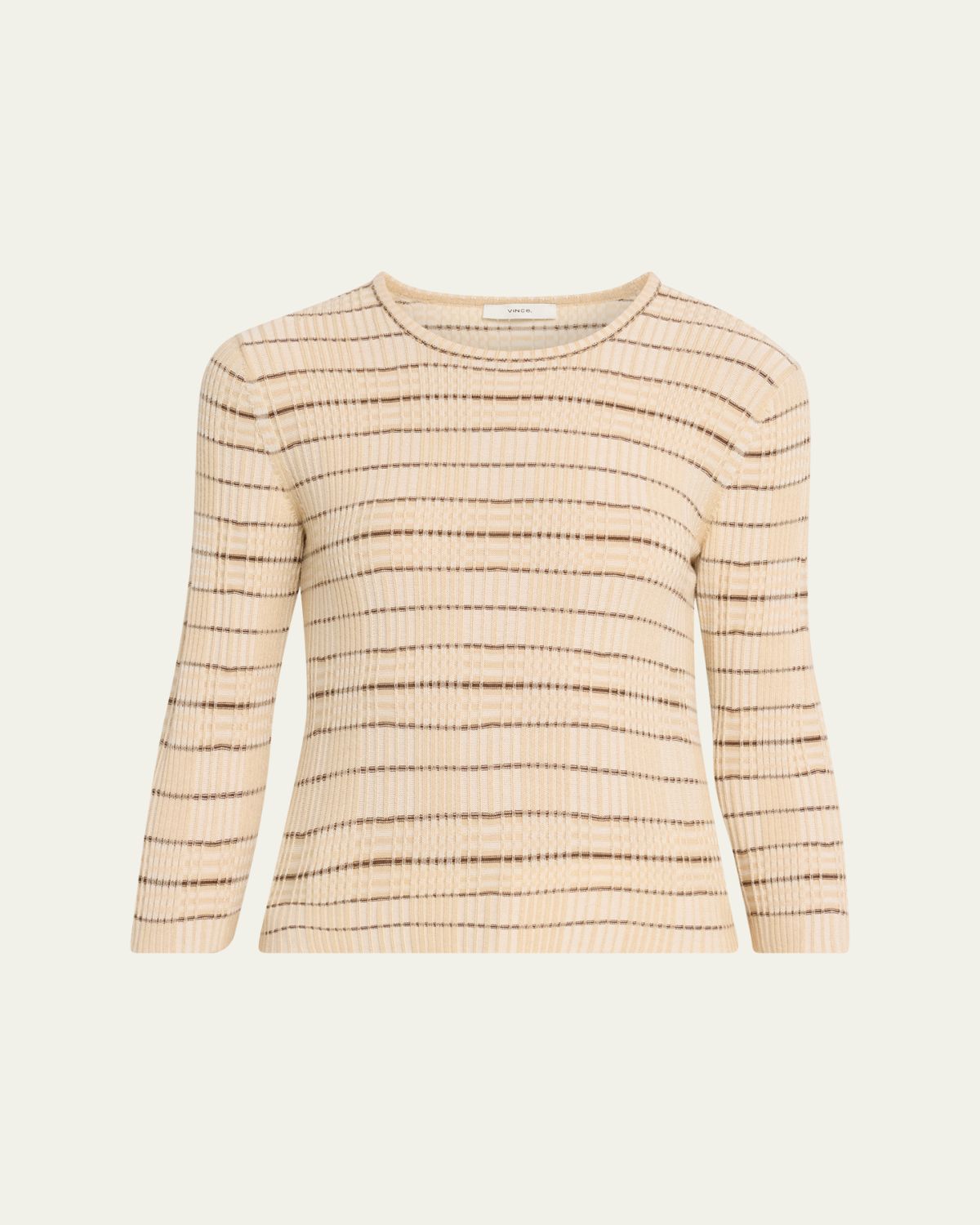 Vince Plaid Elbow-Sleeve Sweater | Thumbnail 6