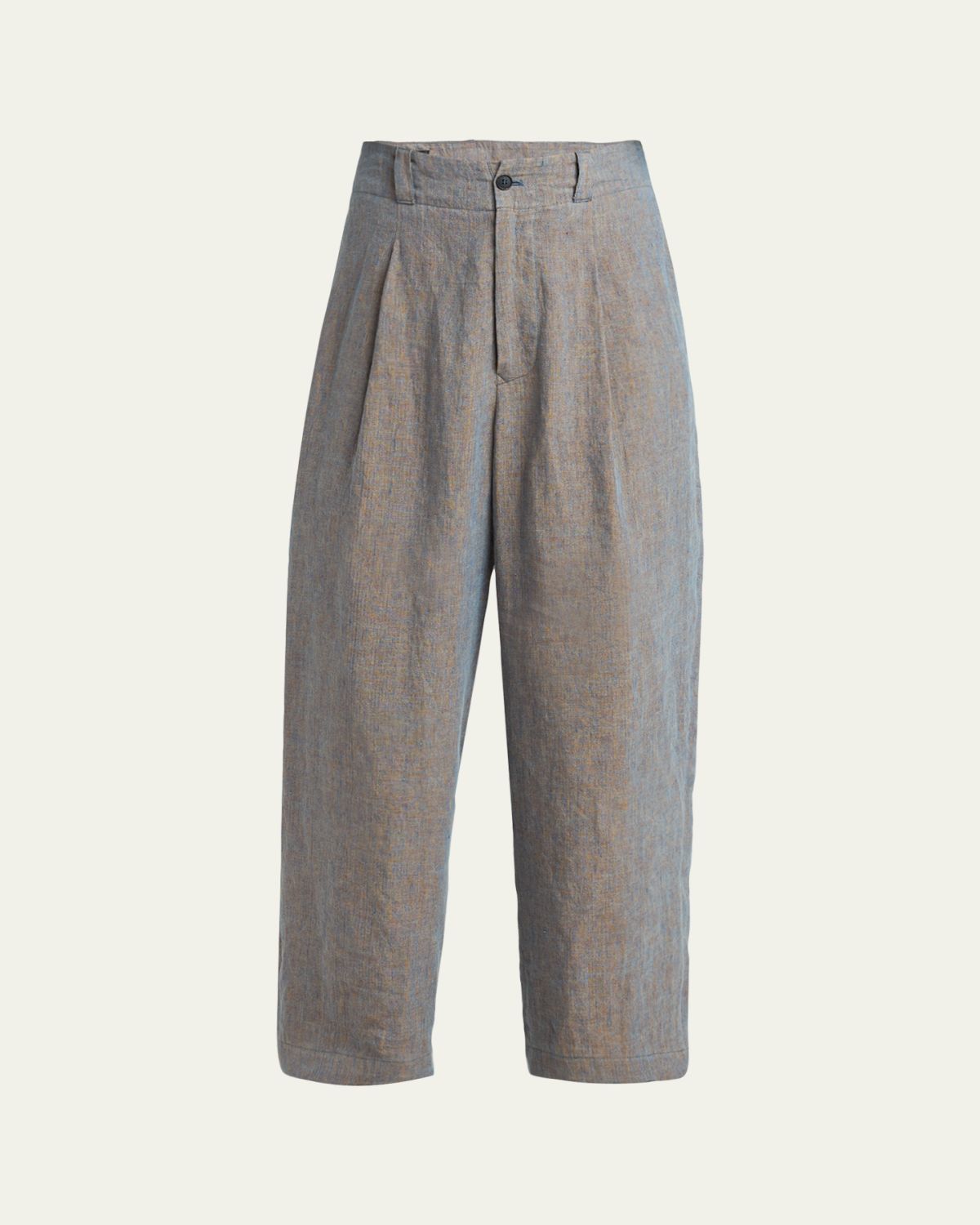 Giorgio Armani Men 's Linen Pleated Wide-Leg Trousers