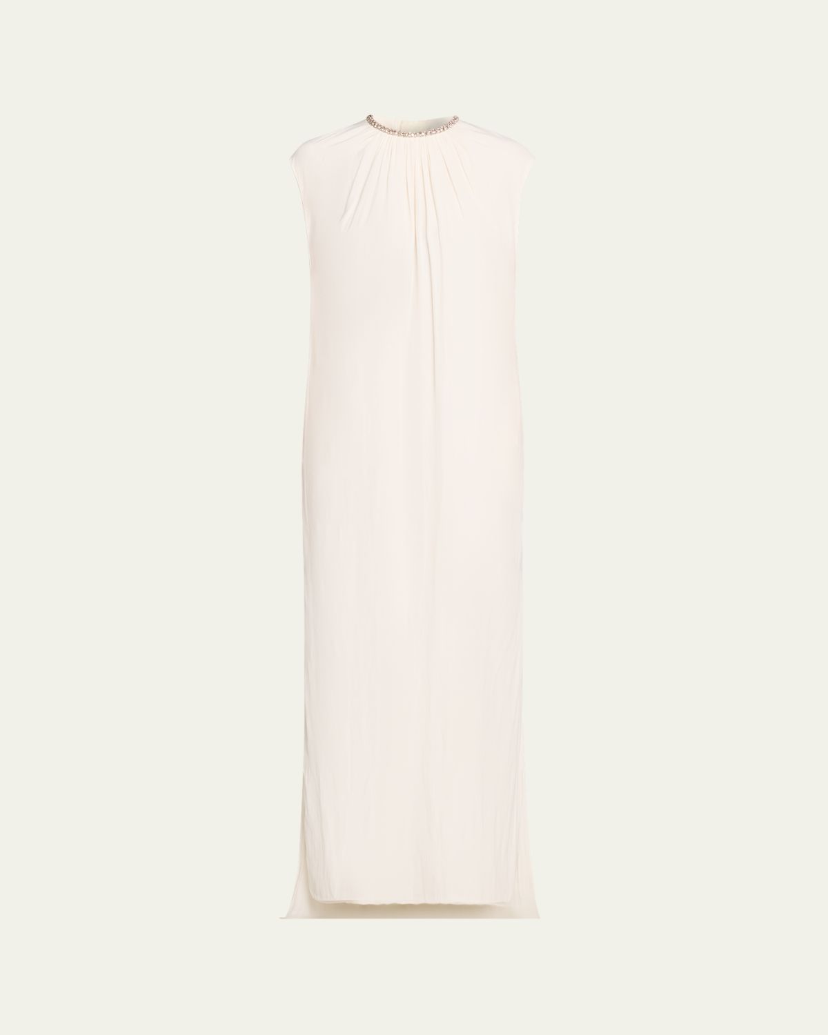 Lanvin Embroidered Charmeuse Dress