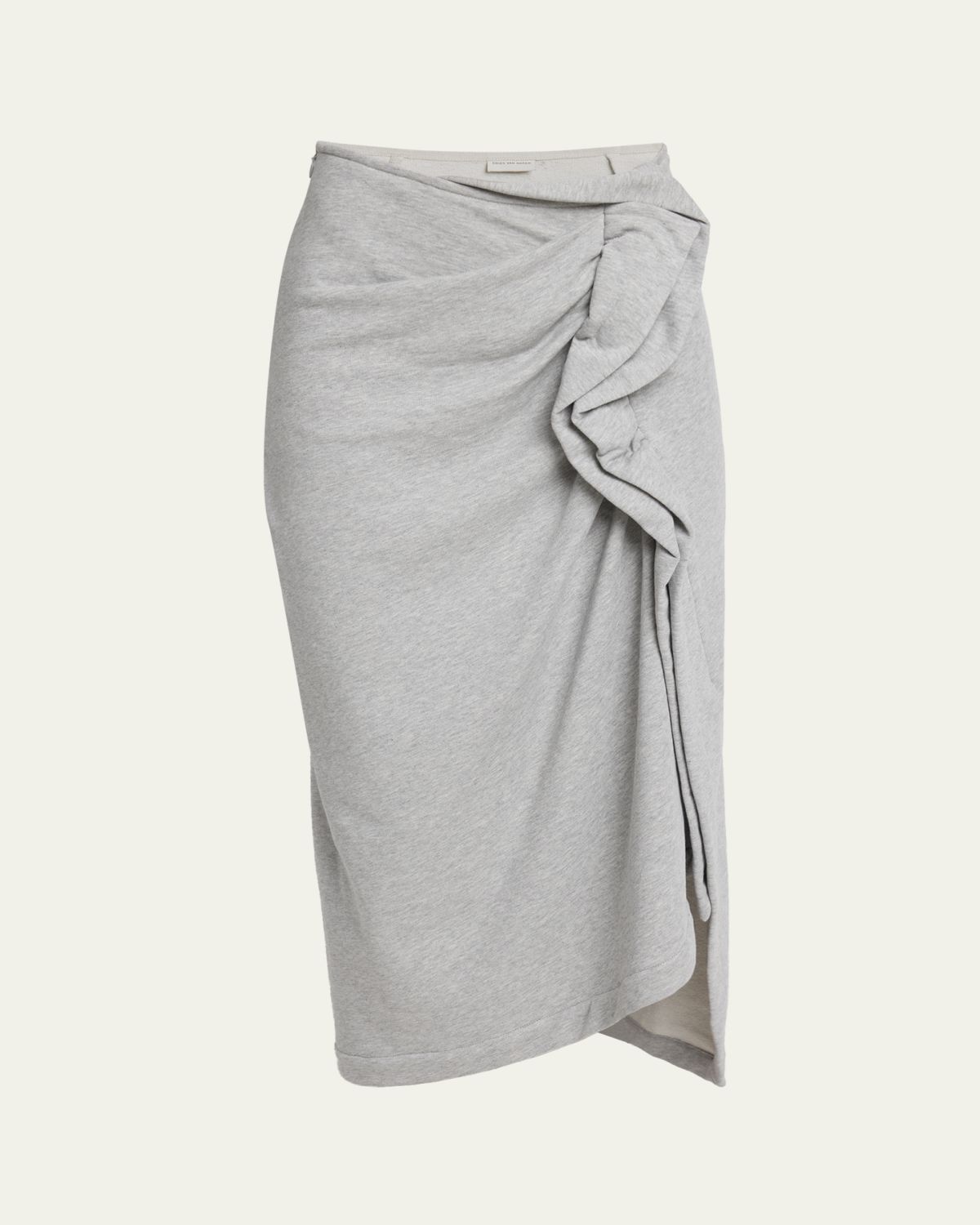 Dries Van Noten Hanam Draped Jersey Midi Skirt