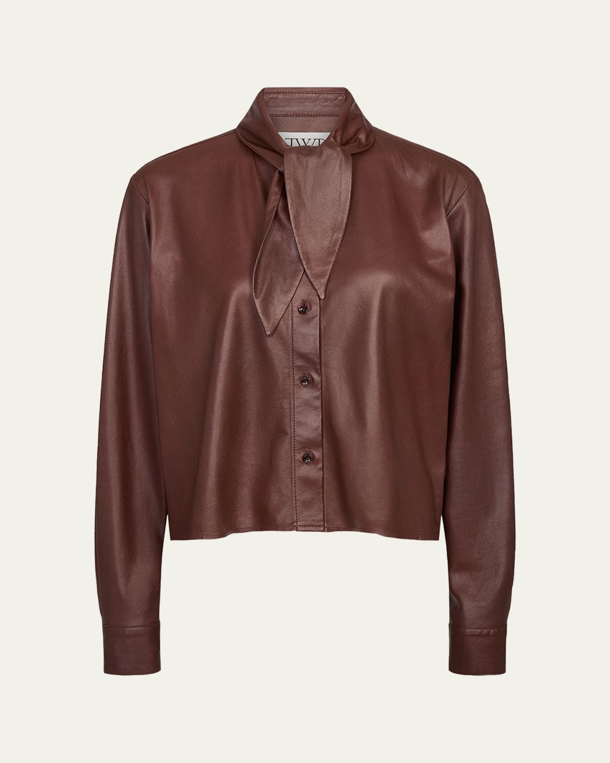 TWP Tie-Neck Leather Shirt
